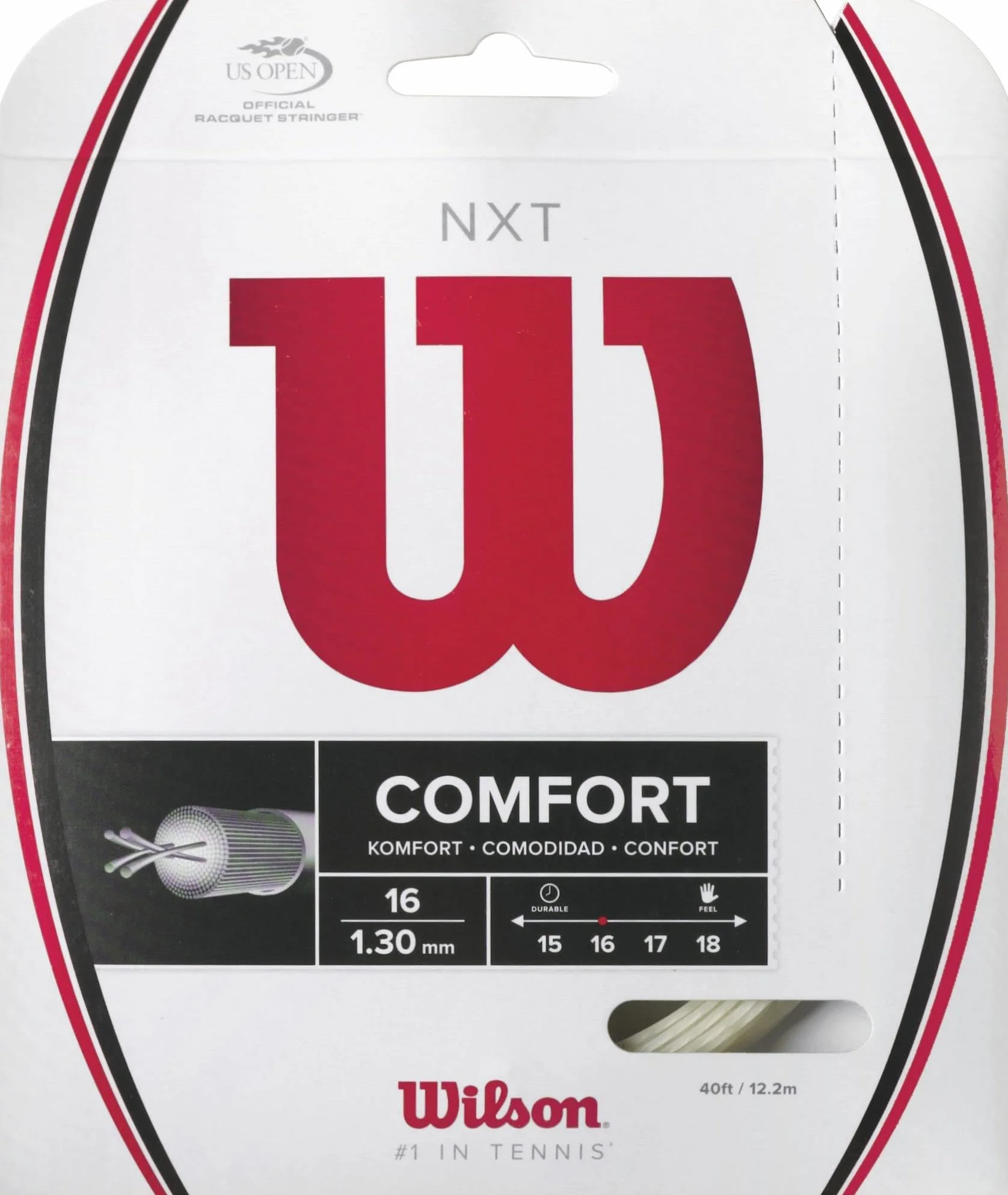 Wilson Tennis Racket String NXT Corde de contrôle Transparent/Naturel Taille 16G Unisexe