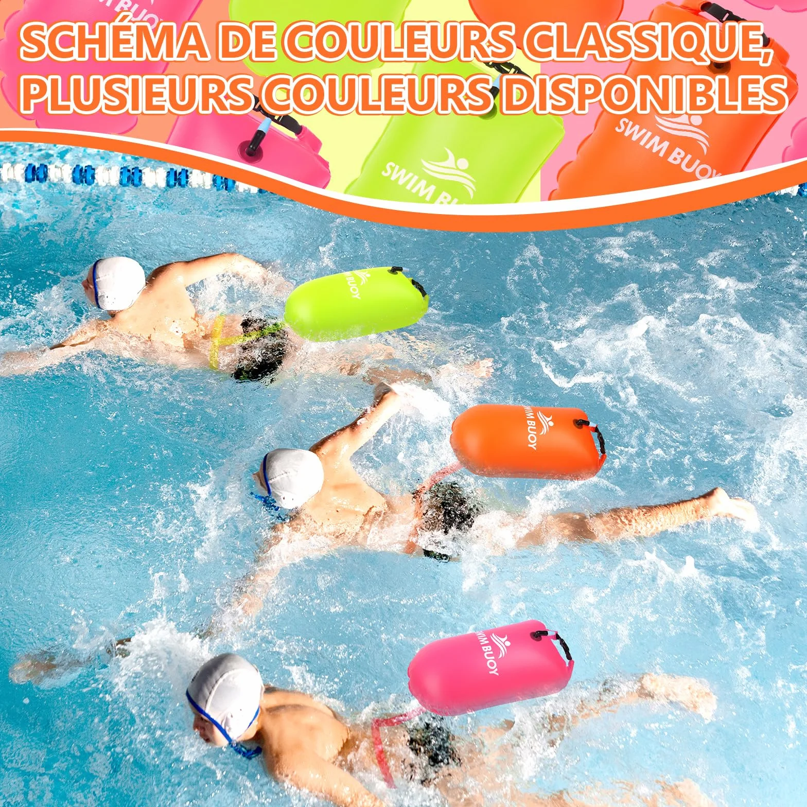 Aragallant Bouée de Natatio 28 L, Flotteur Natation Extérieur, Flotteur de Sécurité et Sac Étanche, Nageurs Sports en Eau Libre