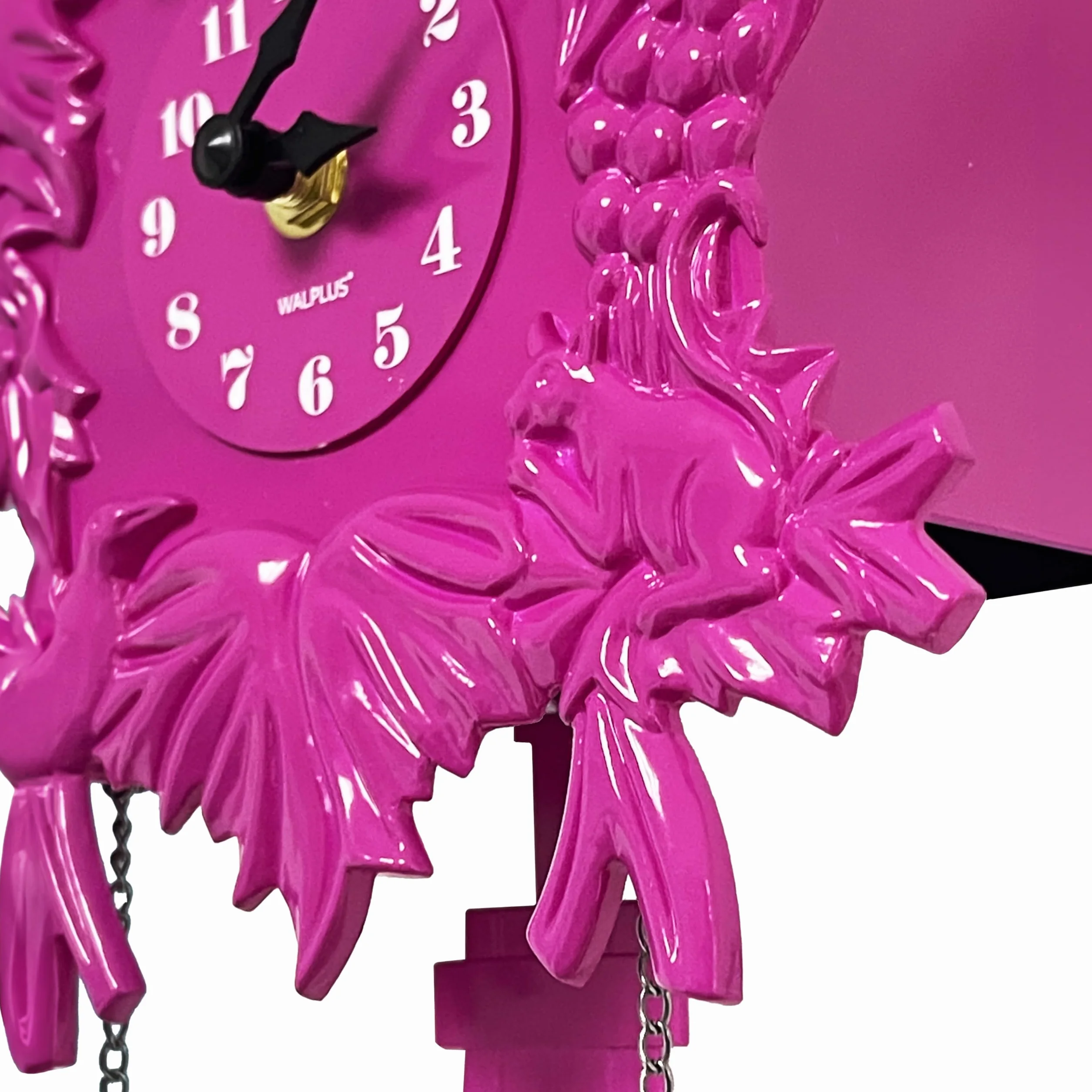 WALPLUS Coucou Horloge Pendules Murales Rose 37x20x10.5cm Plastique PVC