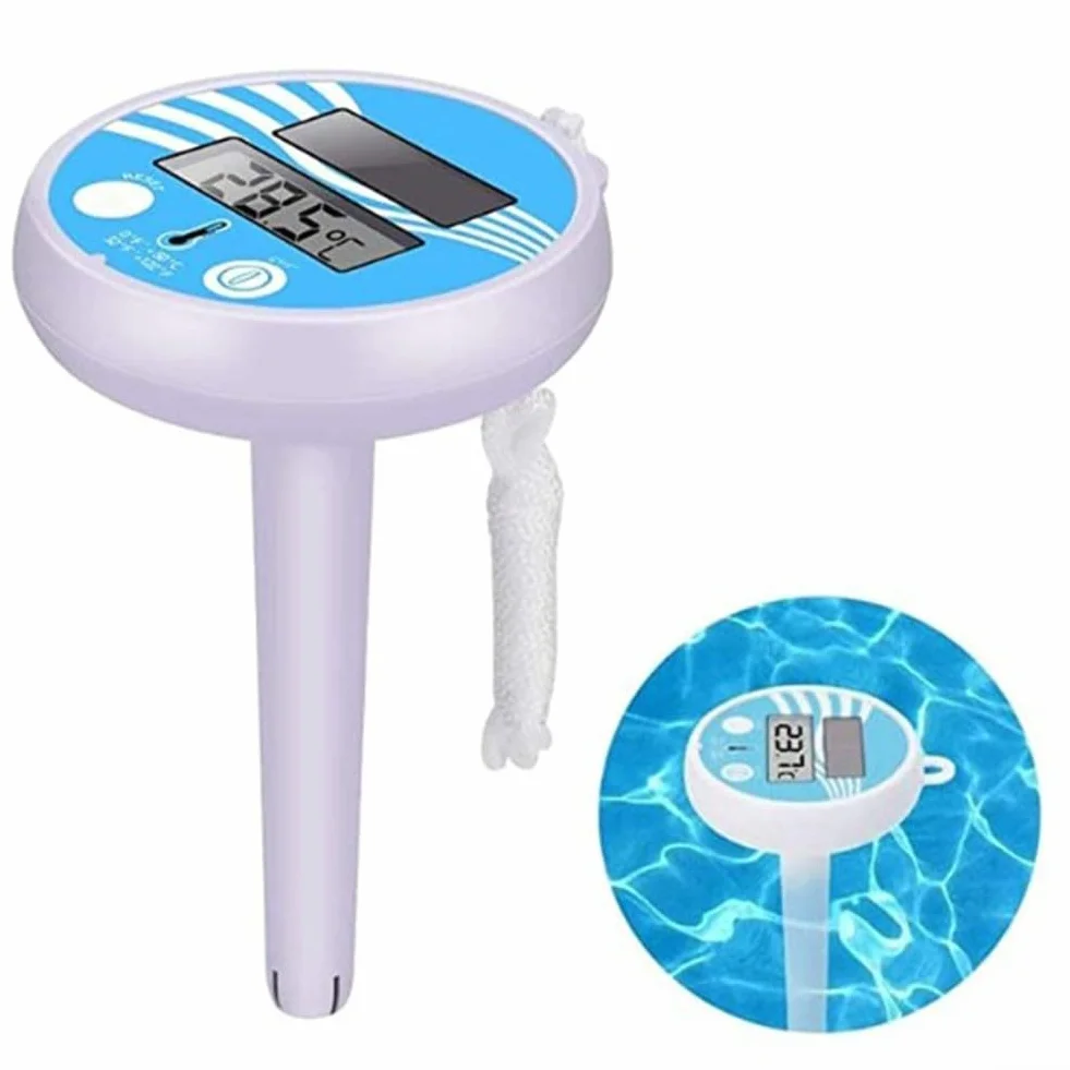 Thermomètre de piscine solaire grand écran intérieur/extérieur