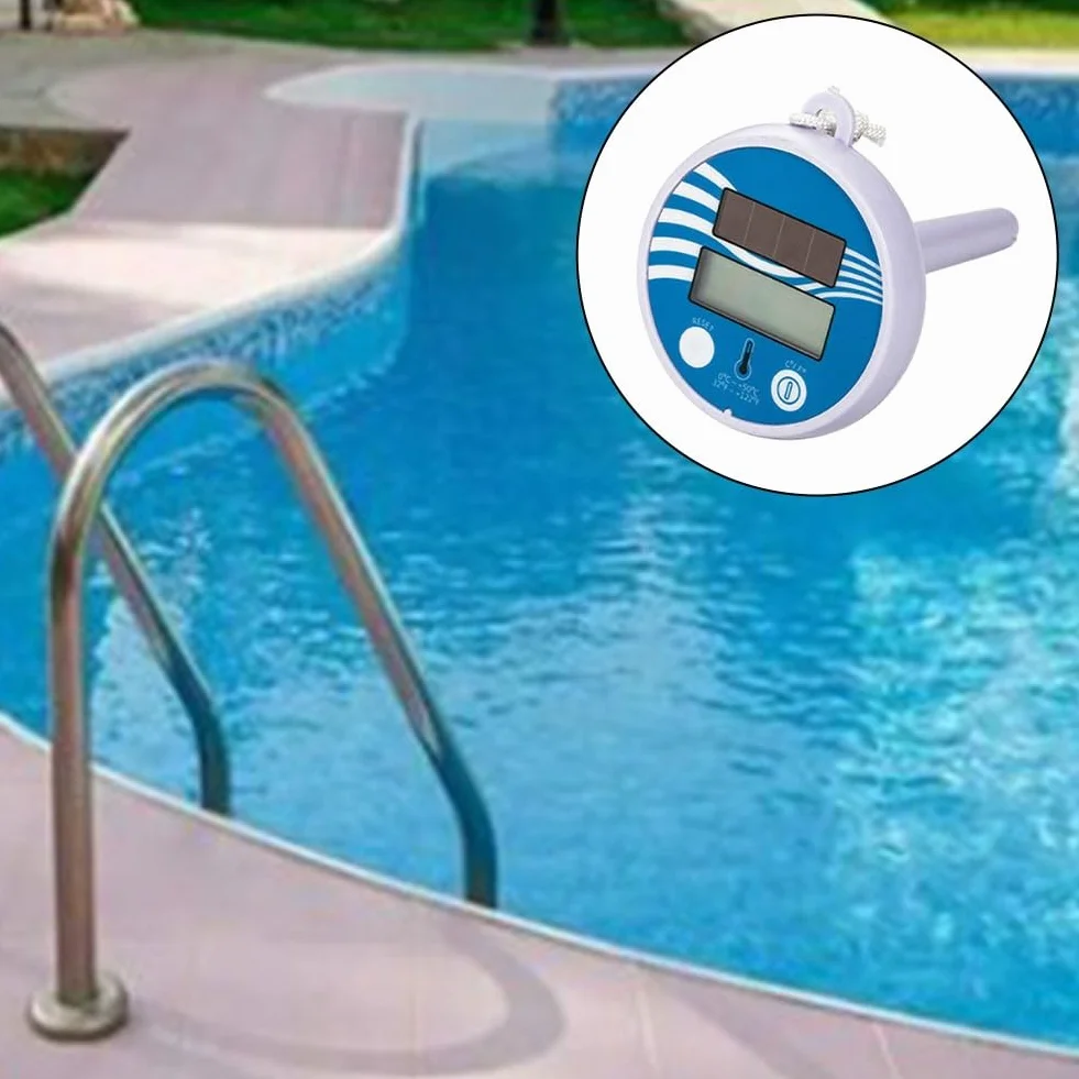Thermomètre de piscine solaire grand écran intérieur/extérieur