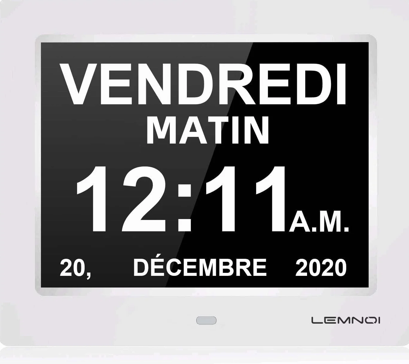 LEMNOI Horloge Numérique LCD 8 Pouces avec Calendrier Non-Abrégée Auto Dimming HD Display N11