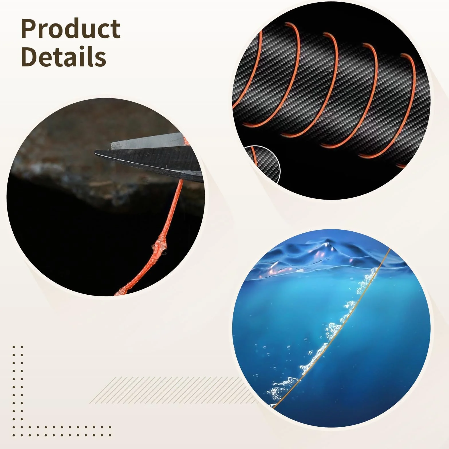 Tenkara Level Line – Ligne de pêche haute performance en polyéthylène, orange fluo, revêtement lisse, solide pour l'eau salée, 100 m