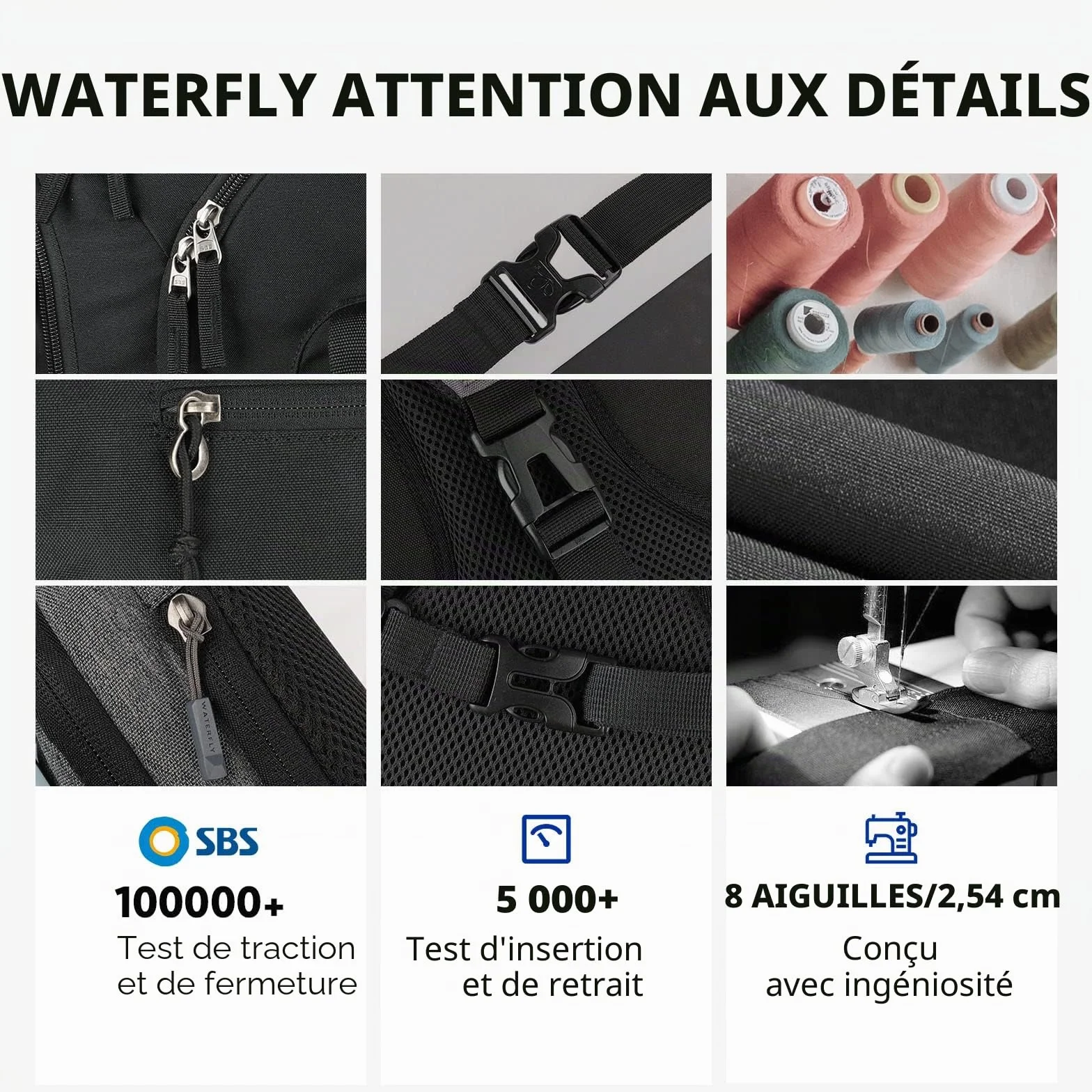 Waterfly Sac Banane Homme Femme: Ceinture de Course avec Porte Bouteille Unisexe Bumbag avec 5 Poches Petite Sacoche Banane de Sport pour Randonnée Cyclisme Balade Ville Vacances Noir