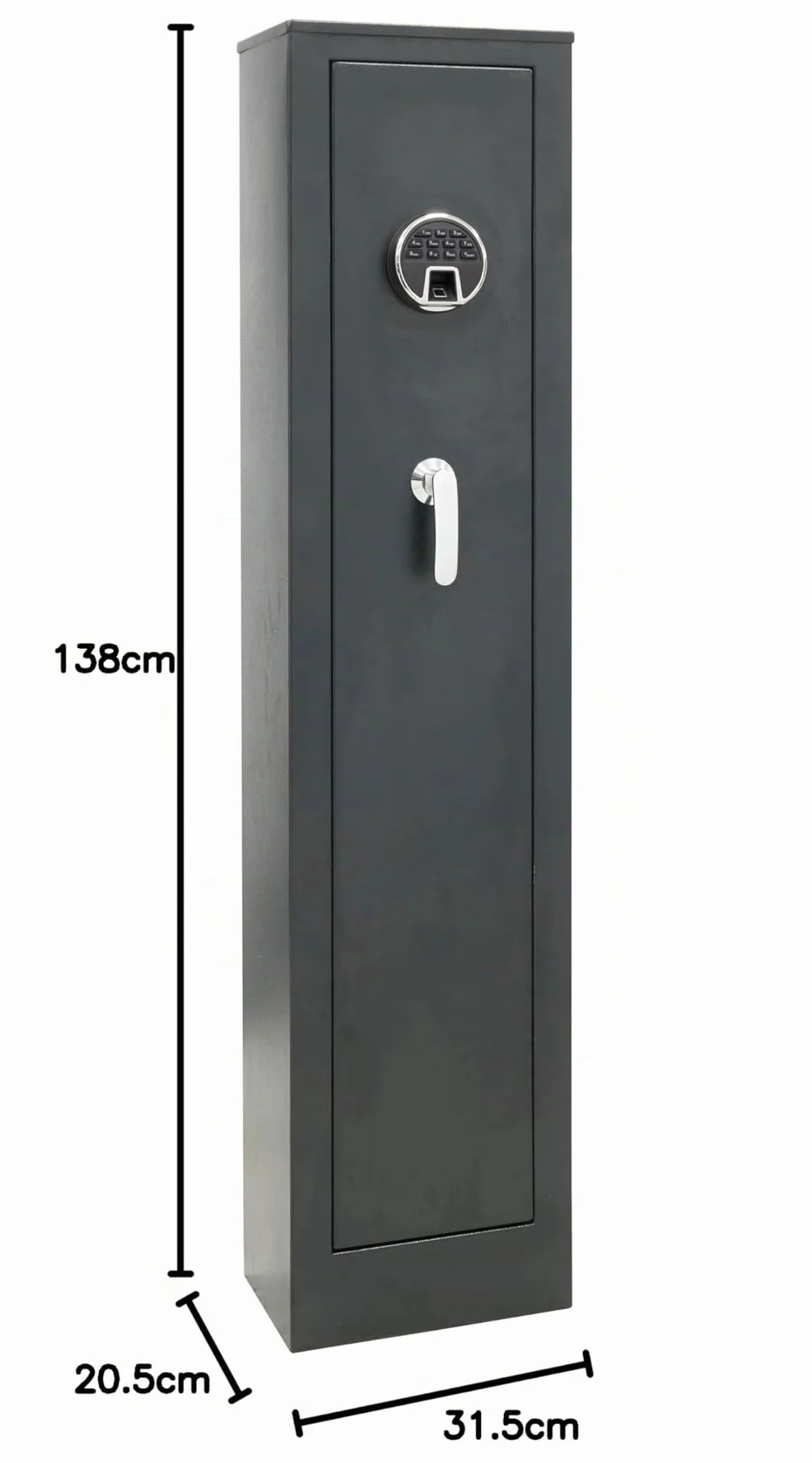ARREGUI Braco ARM050835 Armoire à 5 Fusils en Acier avec Alarme | Ouverture à code ou empreinte digitale | Coffre-fort avec lecteur biométrique | FRANCE, BELGIQUE, ITALIE : valide toutes armes à feu