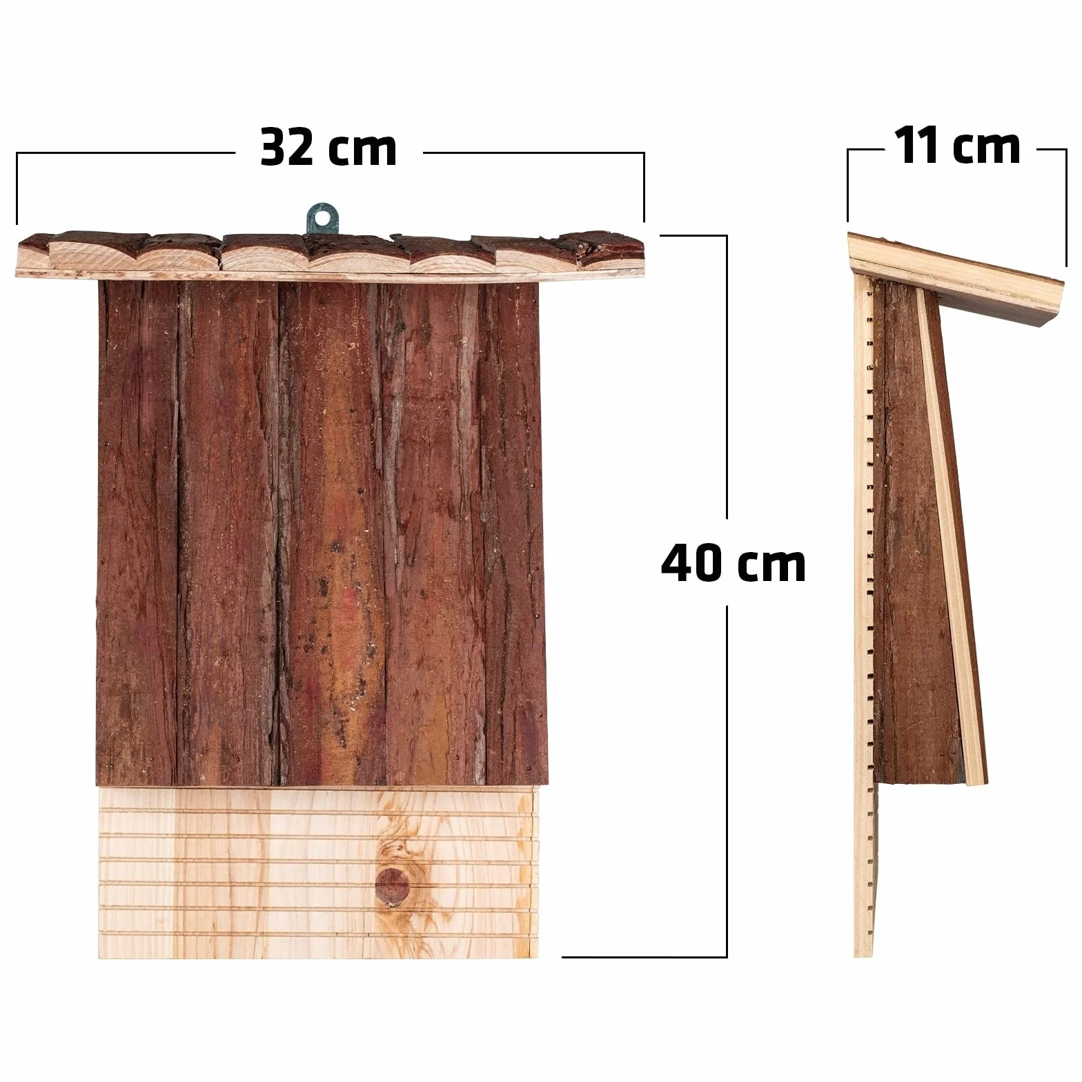 GARDIGO® Bat Box Nichoir à Chauve-Souris Bois Naturel 40 x 32 x 11 cm