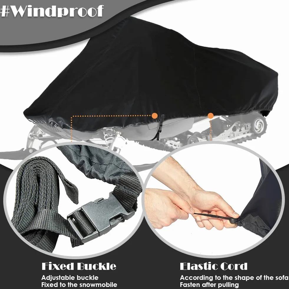 Housse de protection motoneige Polaris Skidoo Yamaha imperméable avec cordon élastique