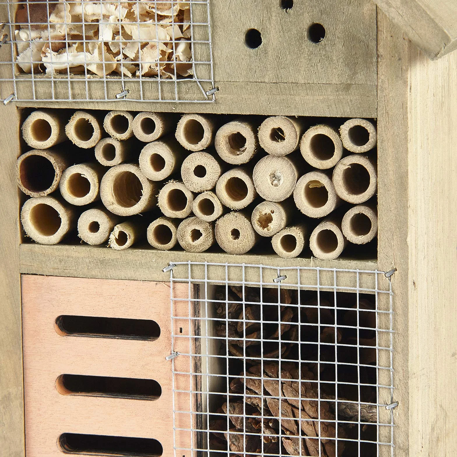 Moustiquaire en bois écologique pour Hôtel à Insectes Abeille Coccinelle Papillon 25,5 cm