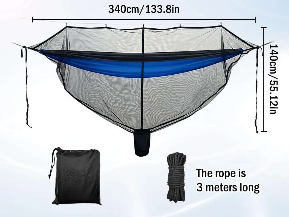 Moustiquaire de Camping pour Hamac,Camping avec moustiquaire Fermeture éclair Double,Moustiquaires Ultralight pour Hama Portable,Housse de hama de Campin,pour Plage (Ne Contient Pas Hamac)