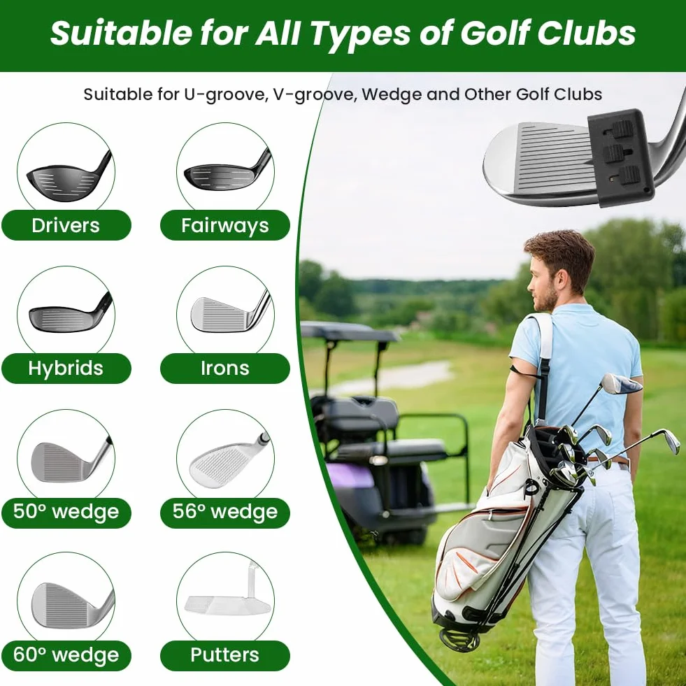 flintronic Kit de Nettoyage pour Club de Golf avec Brosse et Serviette Microfibre