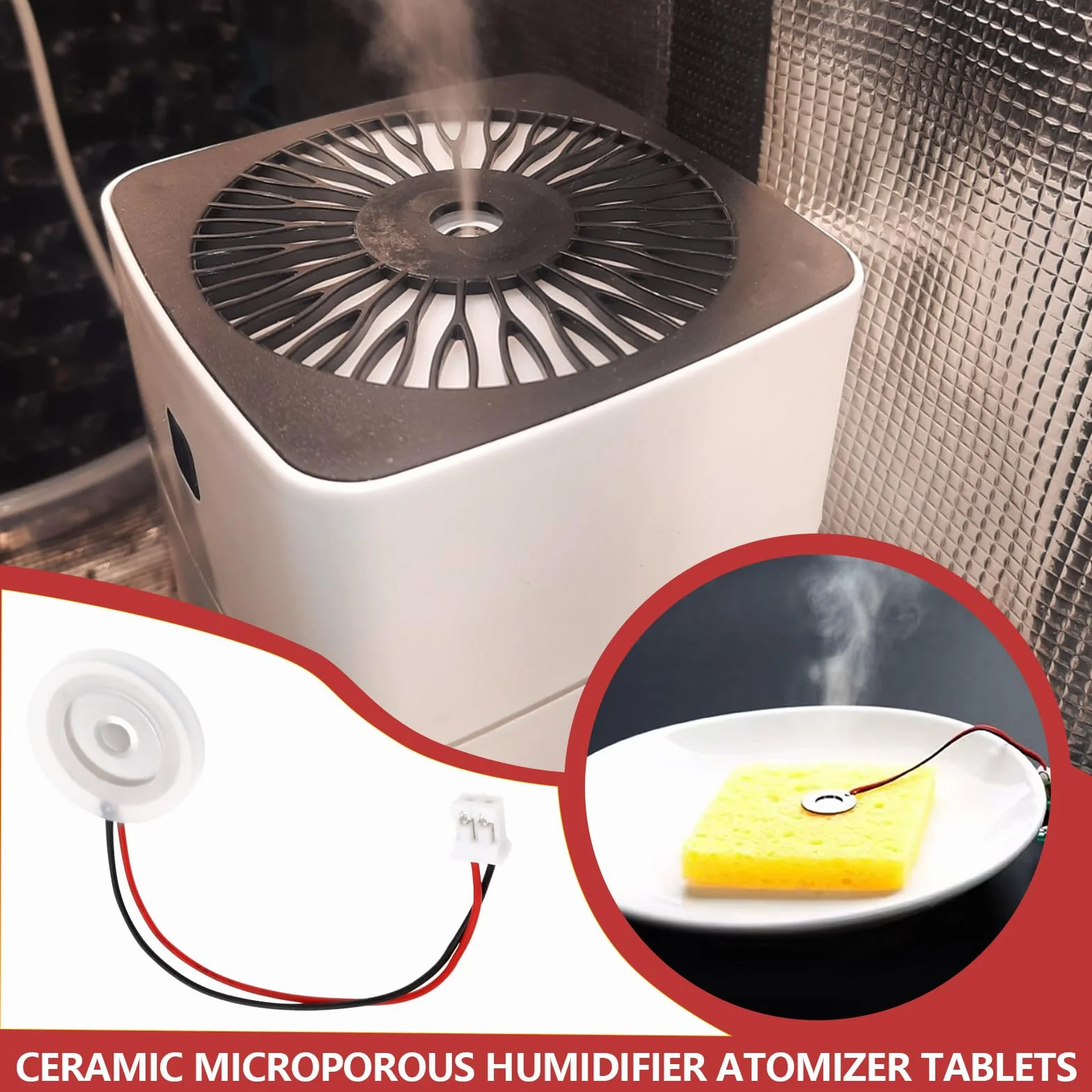 Humidificateurs à Ultrasons 16 mm Plaque de Film en Céramique 5Um Accessoire Silicone Transducteur Pièces d'humidificateur