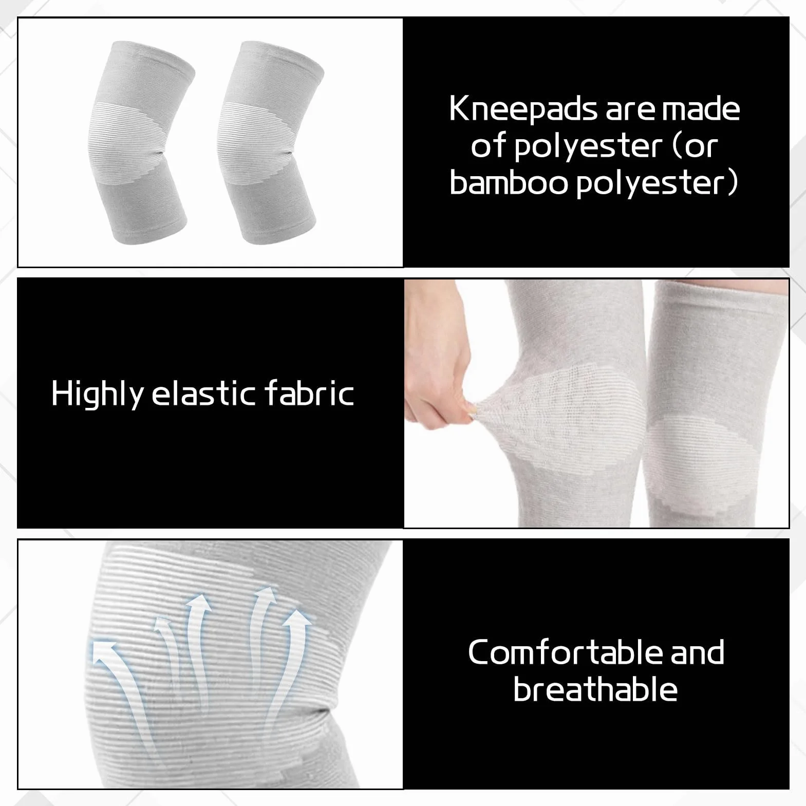 Genouillere Arthrose Genou Bambou, 2 pièces Genouillère En Bambou, Genouillère En Bambou pour Arthrose, pour Homme Femme de compression filles hommes sport ski cyclisme l'entraînement, l'arthrose
