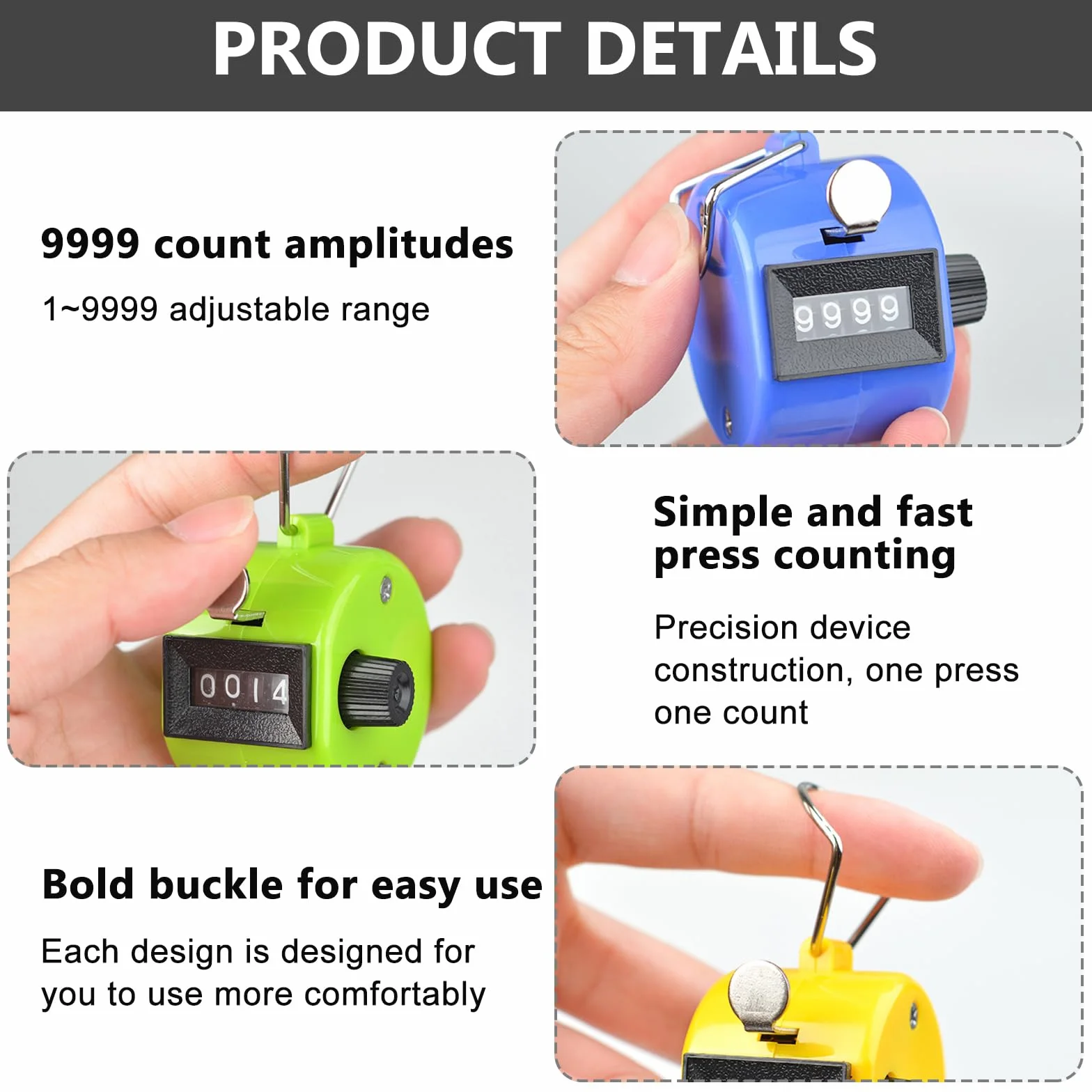 Compteur Manuel Mécanique 4 Chiffres 8 Pcs pour Sport Entraînement