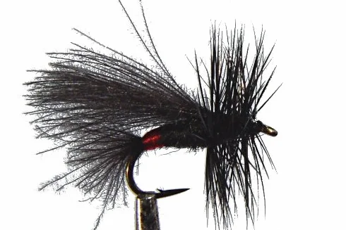 4 x Mouche sèche - SEDGE NOIR - pêche à la truite - Taille au choix