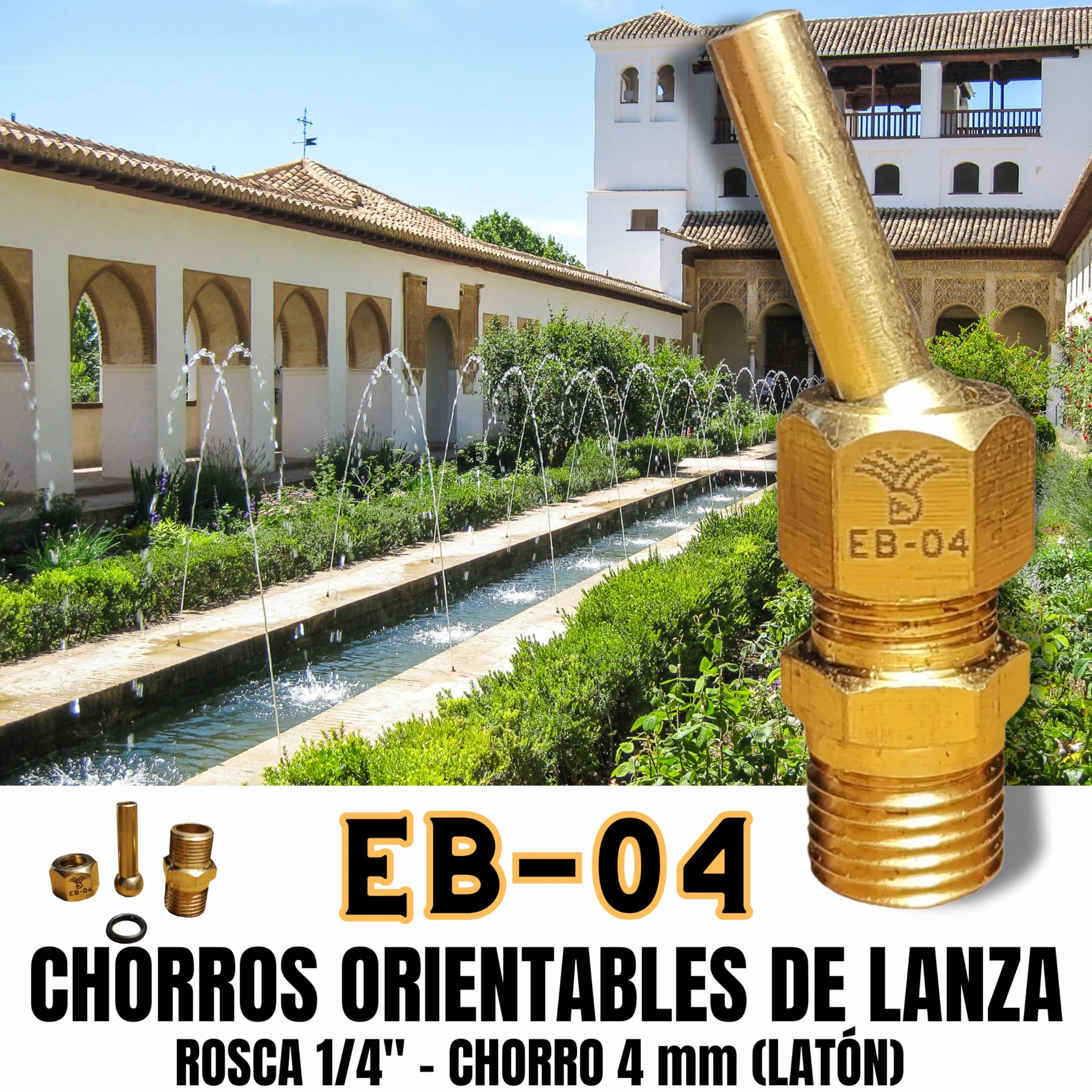 Embouts pour fontaines de jardin laiton 4 mm filetage 1/4" BSPT