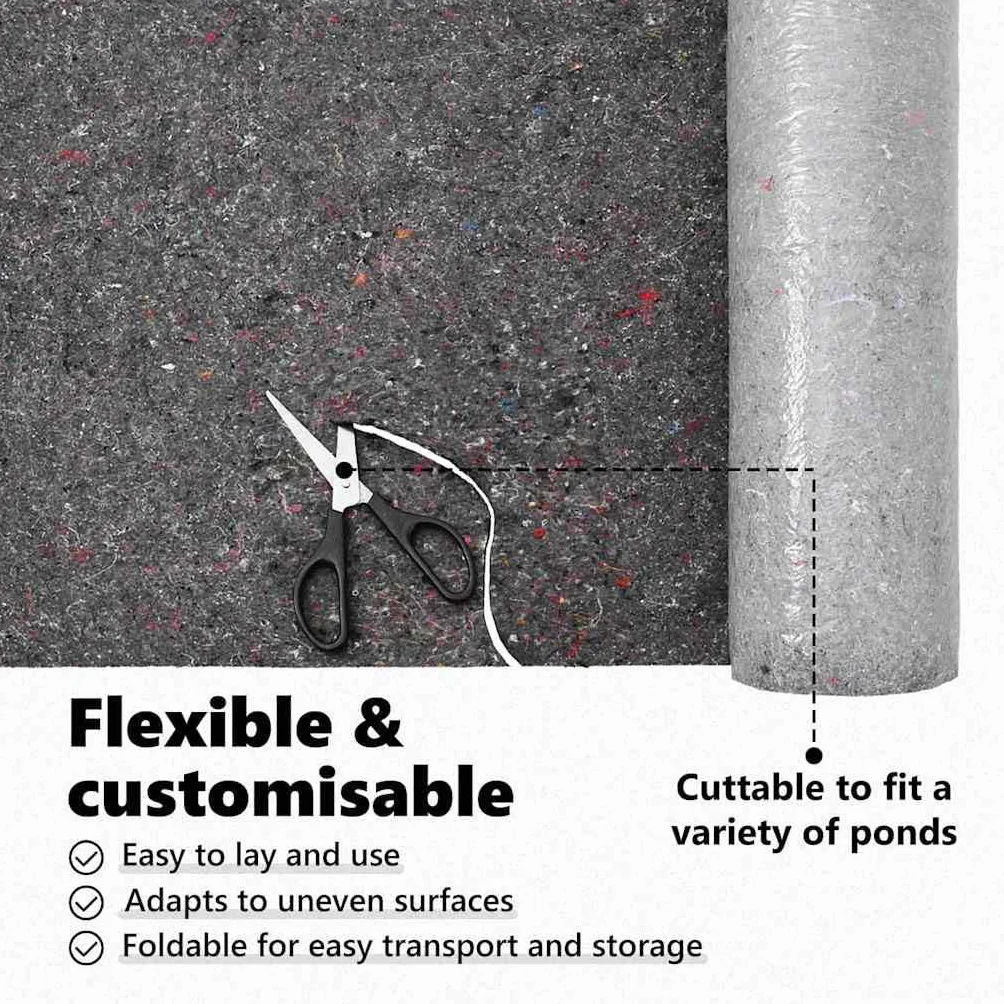 vidaXL Feutre de bassin Gris 1 x 10 m Polyester et coton, Bâche de jardin étanche pour étang