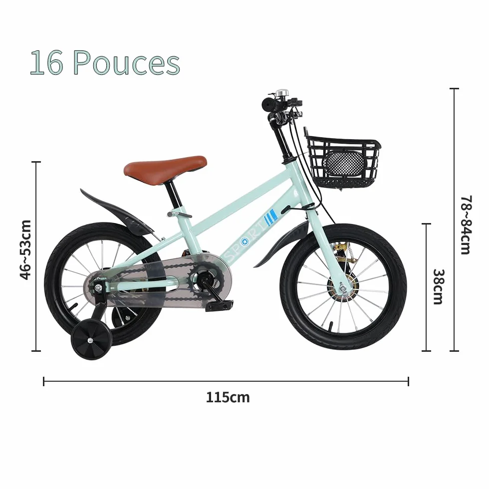 Vélo Enfant pour 2 à 8 Ans avec Roues Stabilisatrices, Draisienne Vélos avec Pédales et Rétropédalage pour Débutant, VTC pour Fille et Garçon