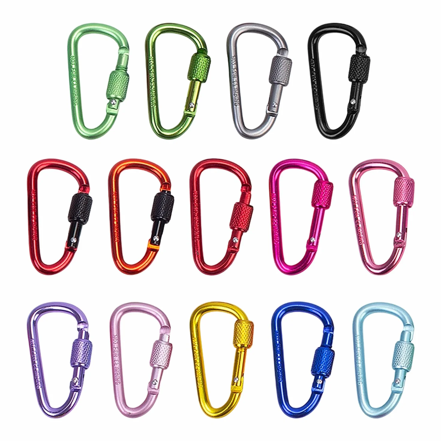 Boucle À Suspension Rapide en Alliage D'Aluminium en Forme De D De 14 Pièces, Légère, Robuste Et Multicolore en Option, Ouverture Et Fermeture À Une Main, Rangement De Camping Et Covoiturage.