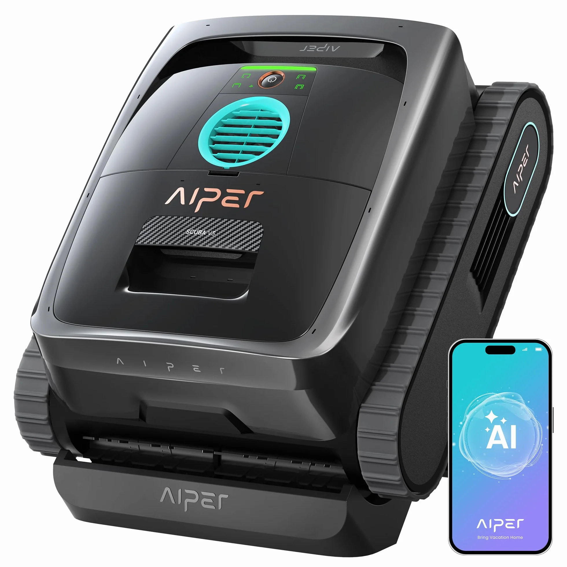 AIPER Scuba V3 Robot Piscine Fond et Parois Vision par IA Aspirateur sans Fil Léger avec App 200 m²