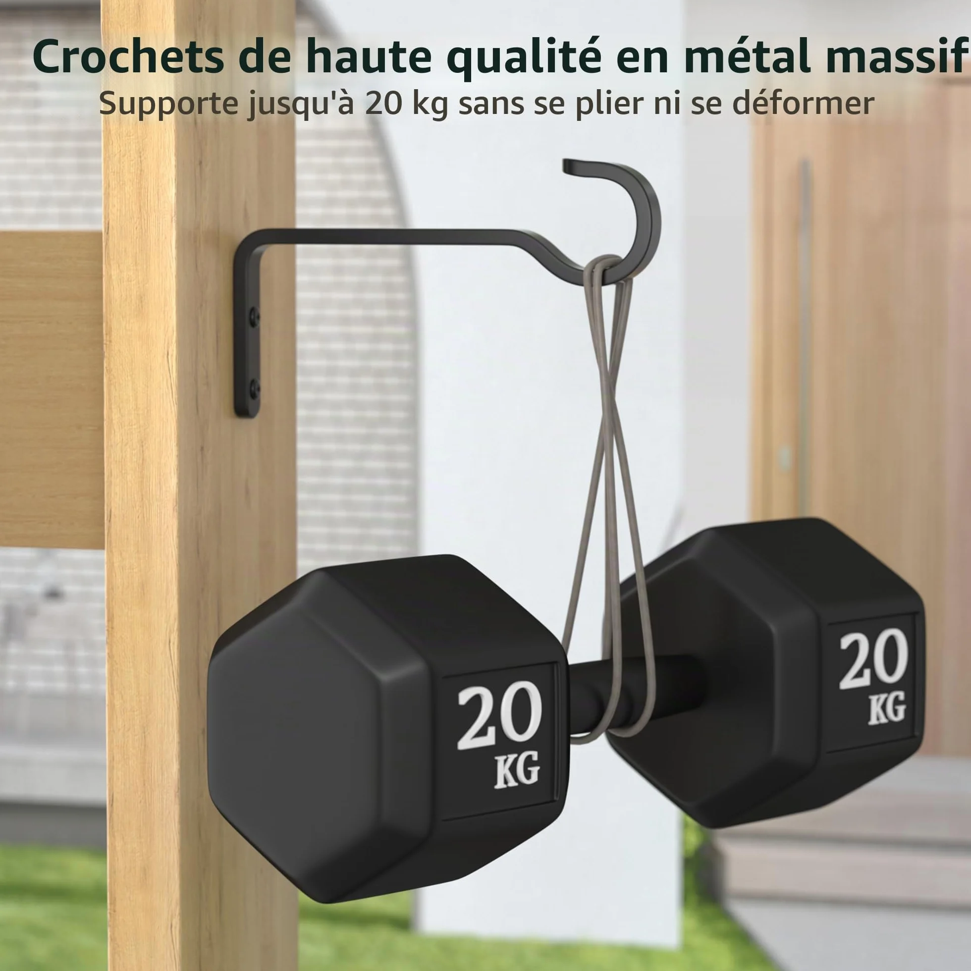 Saffruff Lot de 2 Crochets Muraux 14,5 cm pour Plantes Suspendues, Support pour Plantes Extérieur