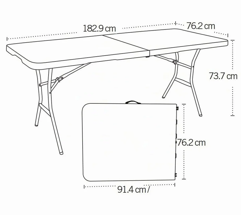 Lifetime Table Pliante Blanc Granite 182,9 x 76,2 x 73,6 cm