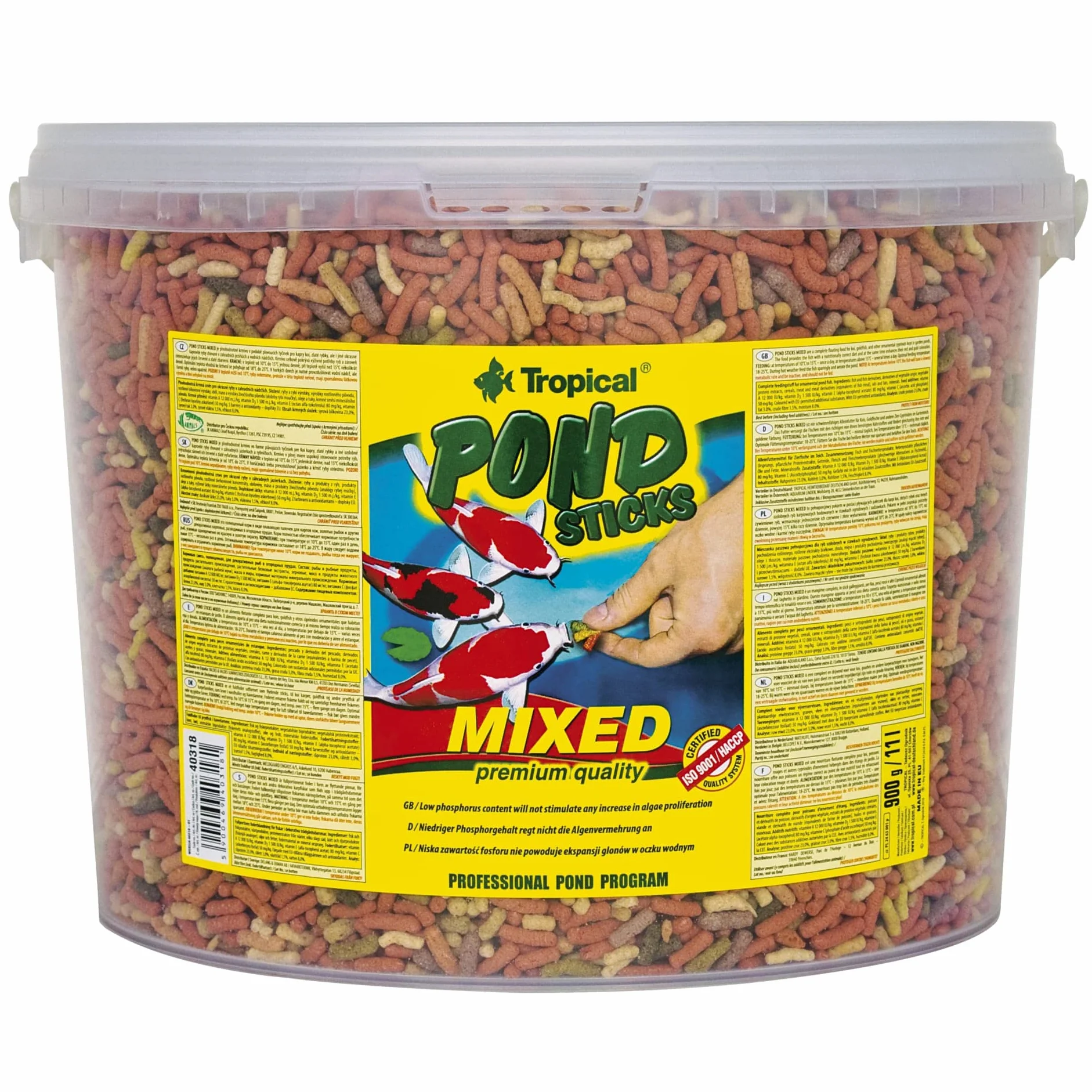POND STICKS MIXED 11L 900g Aliment bâtonnets flottants pour carpes koï et poissons de bassin