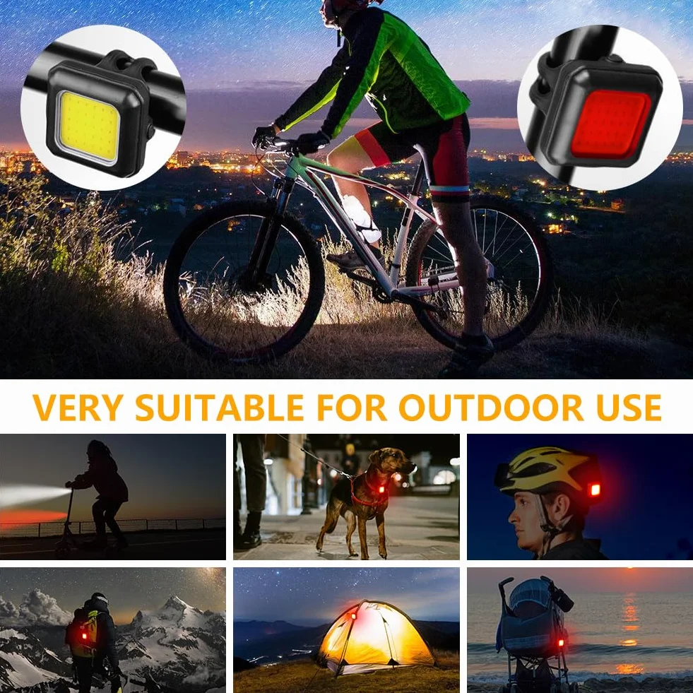 Ainiv Lumiere Velo Avant et Arriere, 3 Modes D'éclairage, Lampe Velo Ultra Slim avec 30 Perles Lumineuses, USB Rechargeable Eclairage Velo pour Cyclysme VTT, VTC, Bicyclette