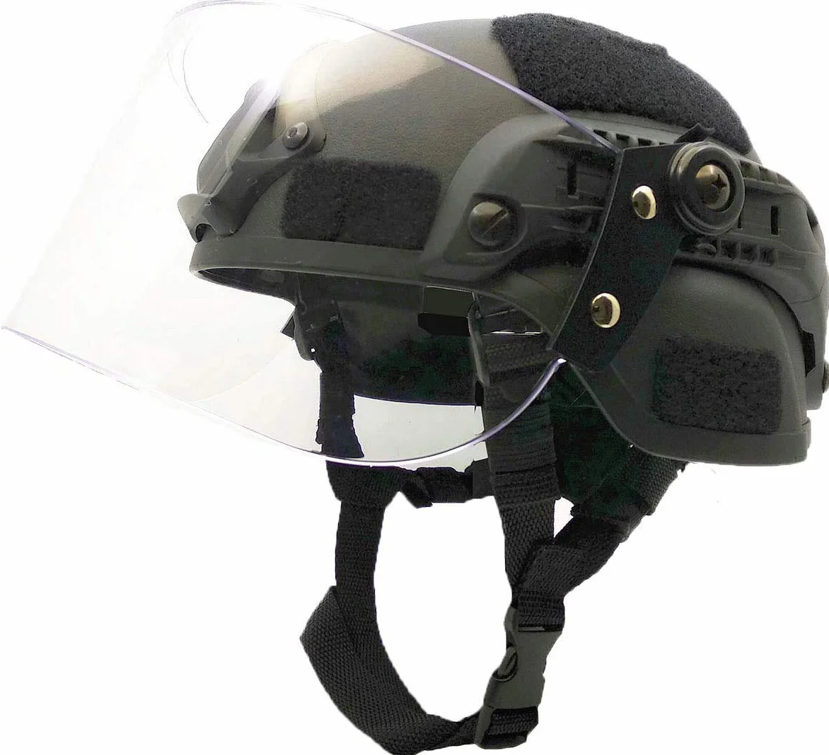 Casque tactique MICH 2000 ACH avec visière transparente NVG support rails latéraux