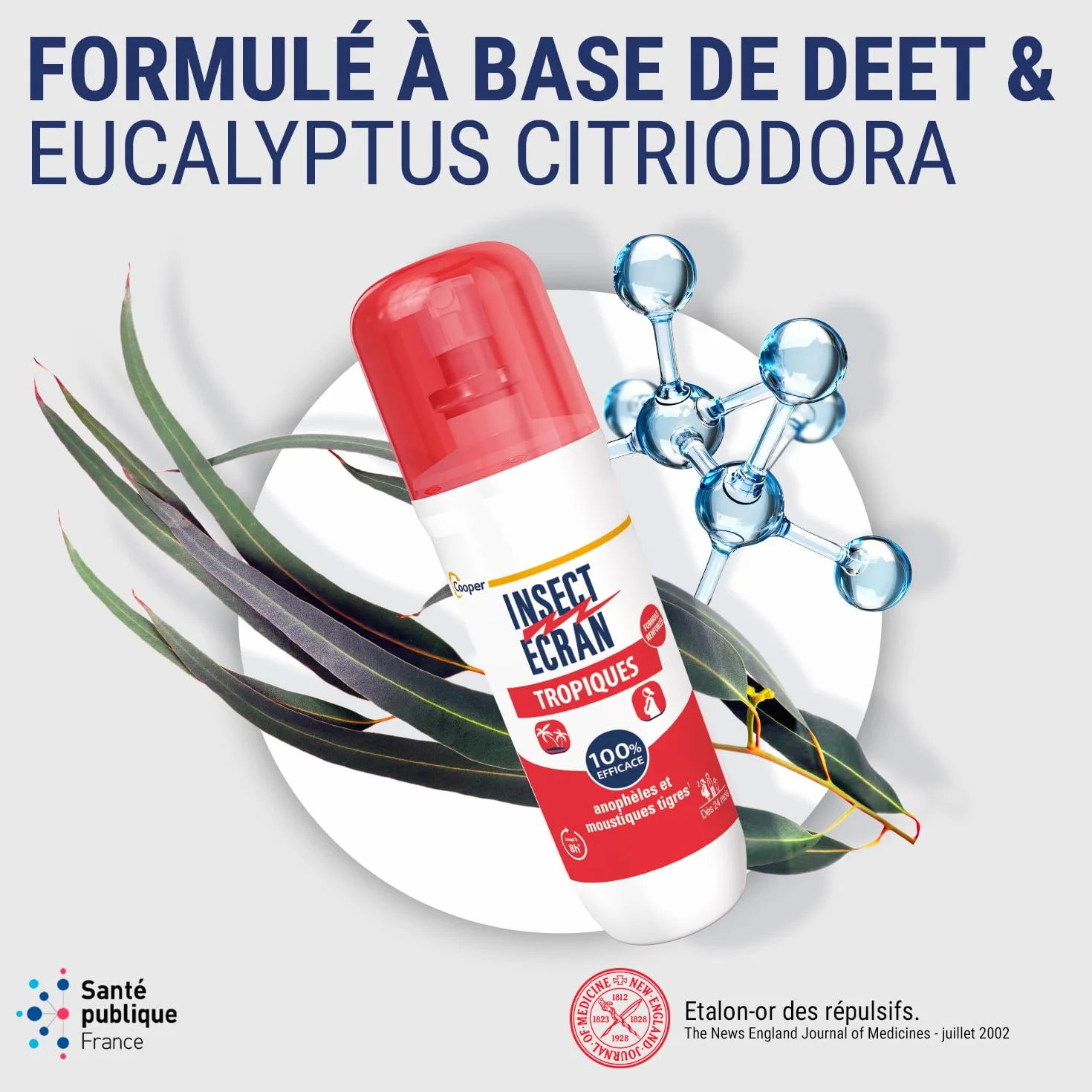 Spray répulsif anti-moustiques 75 ml Protection piqûres 8h