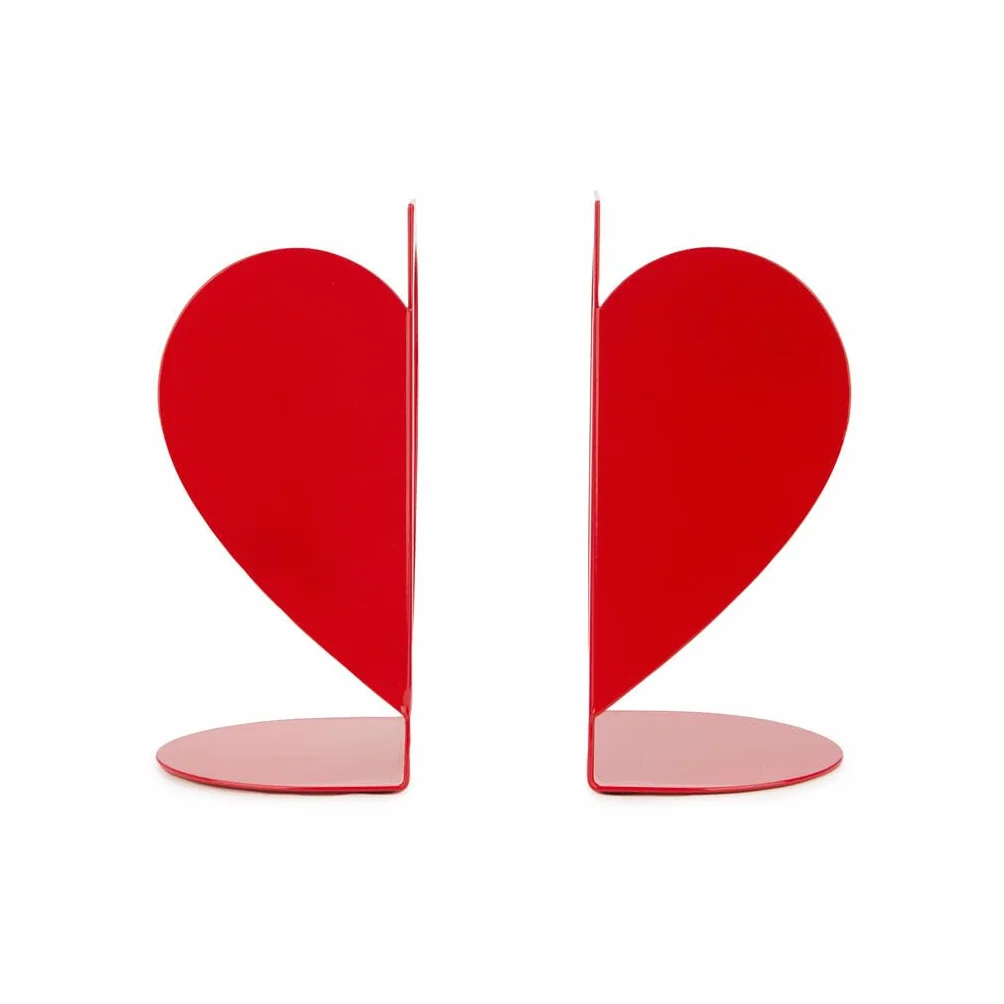 Balvi Serre-Livres Double en Forme de Cœur Métal Rouge Love
