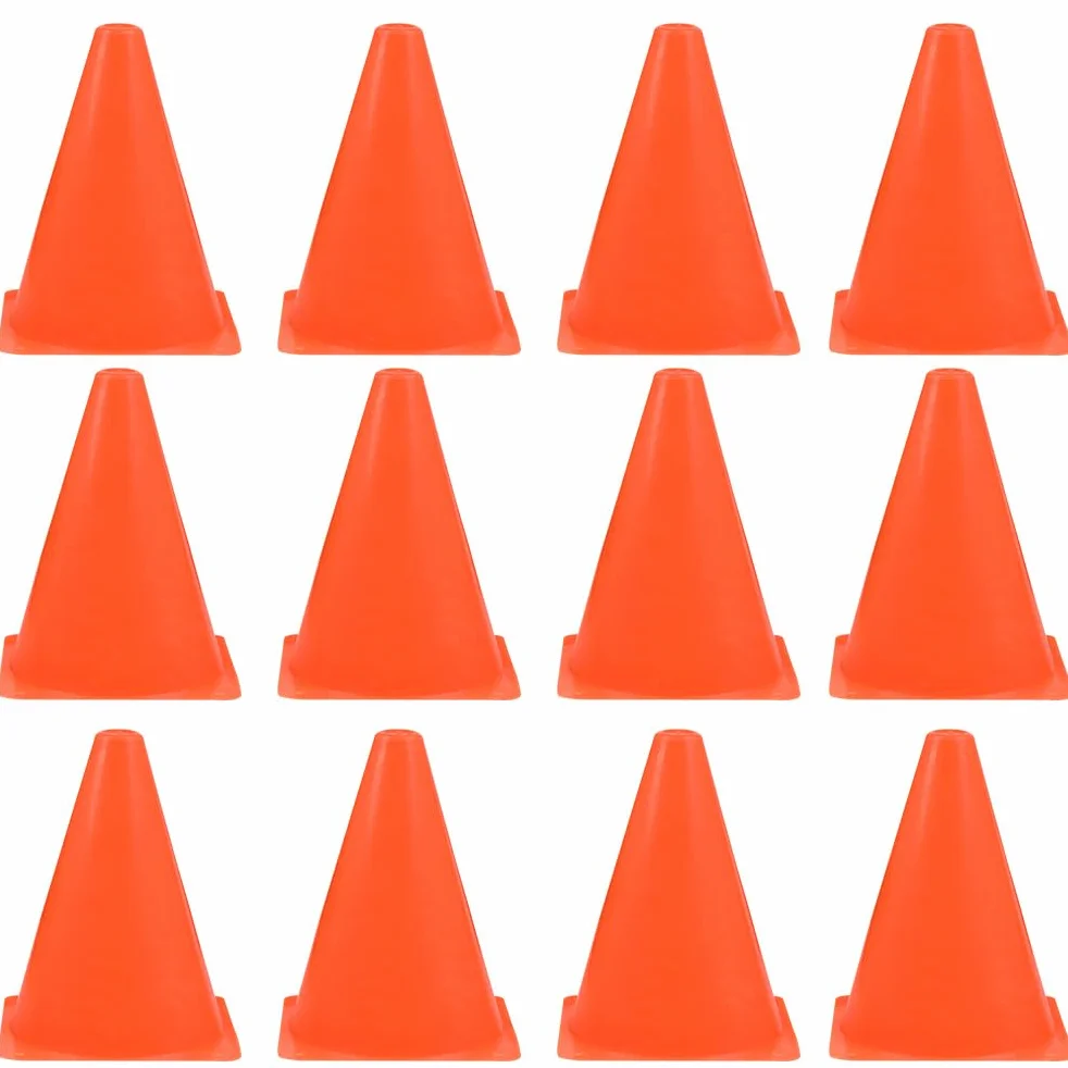 Cônes de Formation Sportive pour Football 12PCS Plastique Orange 18cm Cônes de Jeu Durable pour Enfants