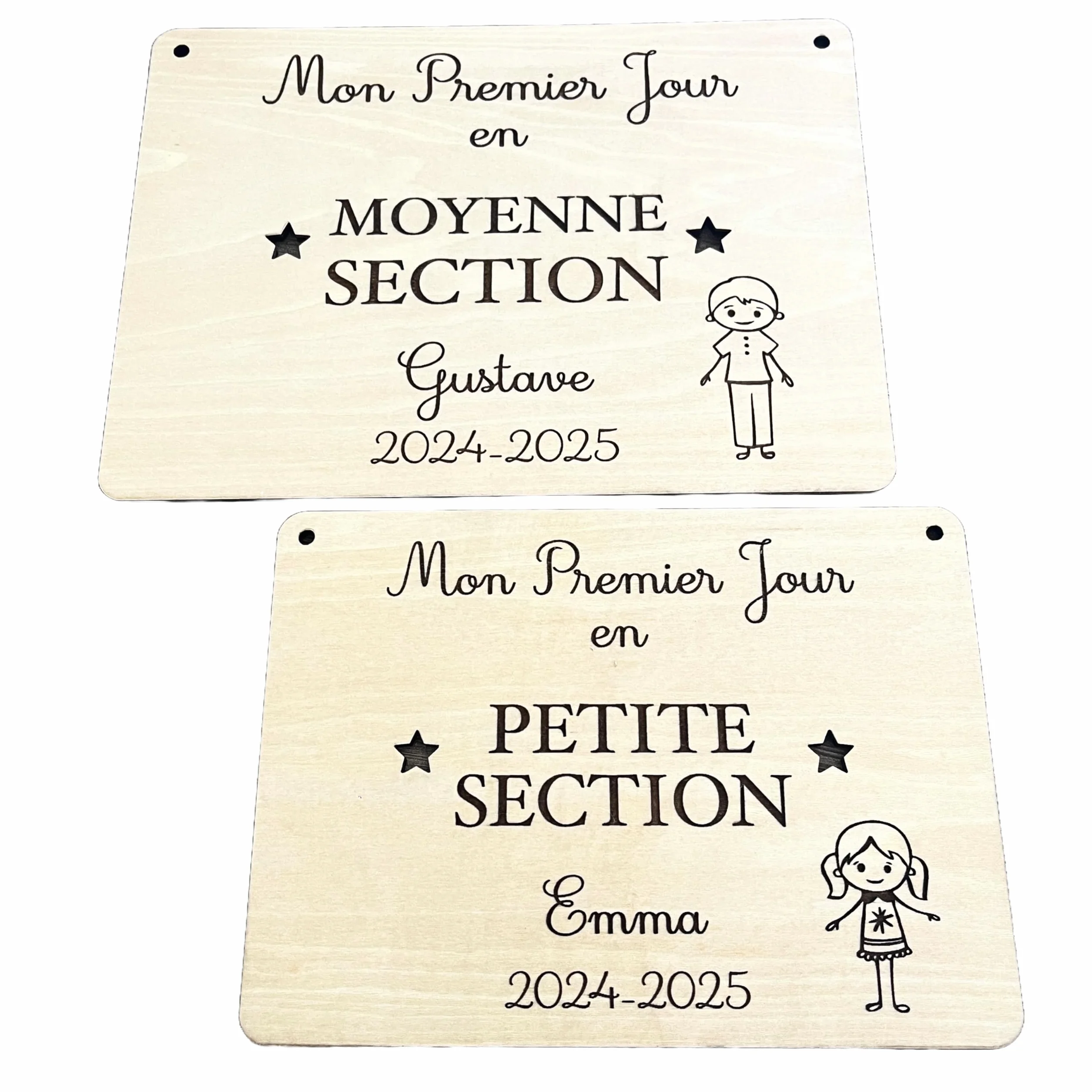 Pancarte rentrée scolaire en bois mon premier jour d'école, carte étape enfant bébé