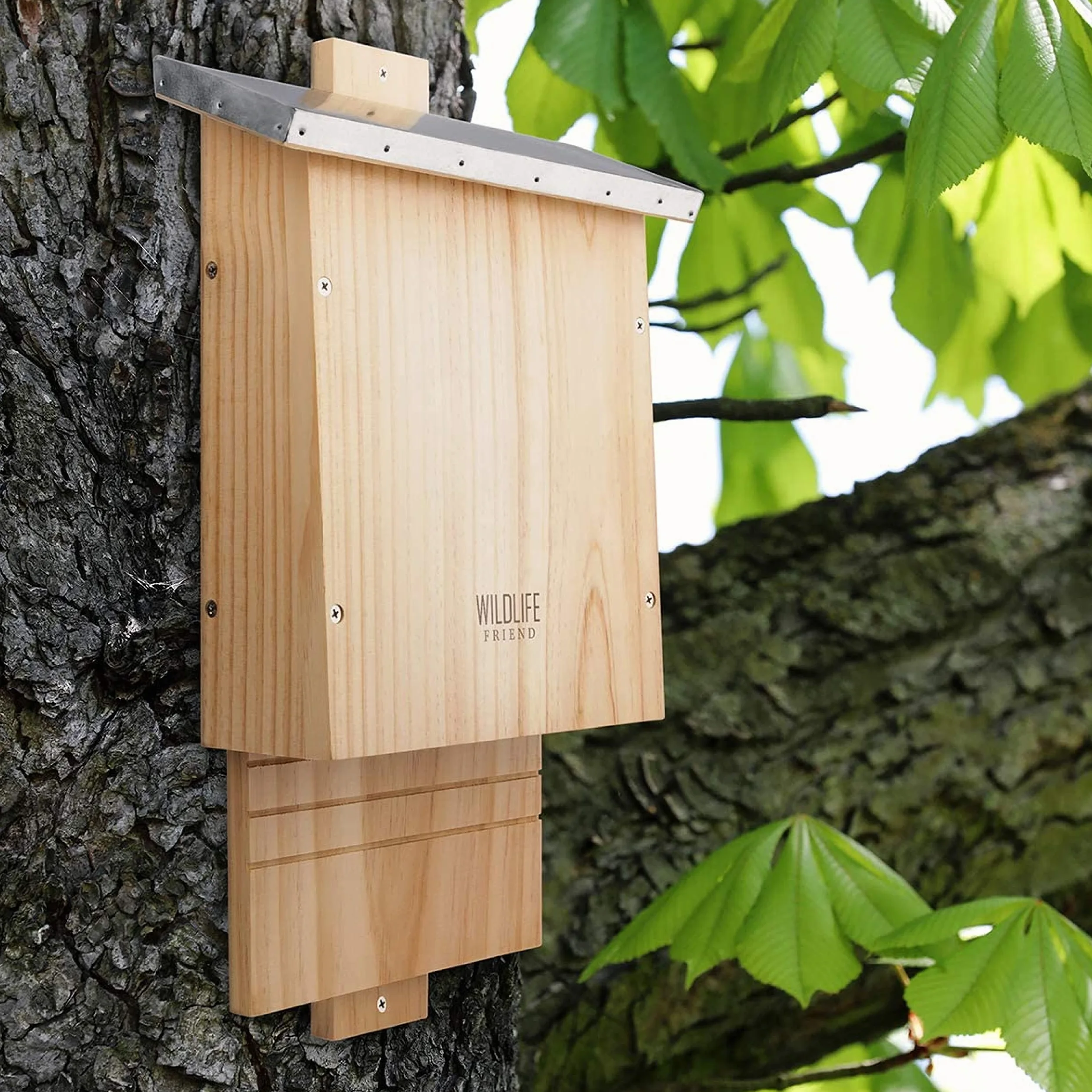 Nichoir pour Chauve-Souris avec Toit en métal – Bois de pin résistant aux intempéries