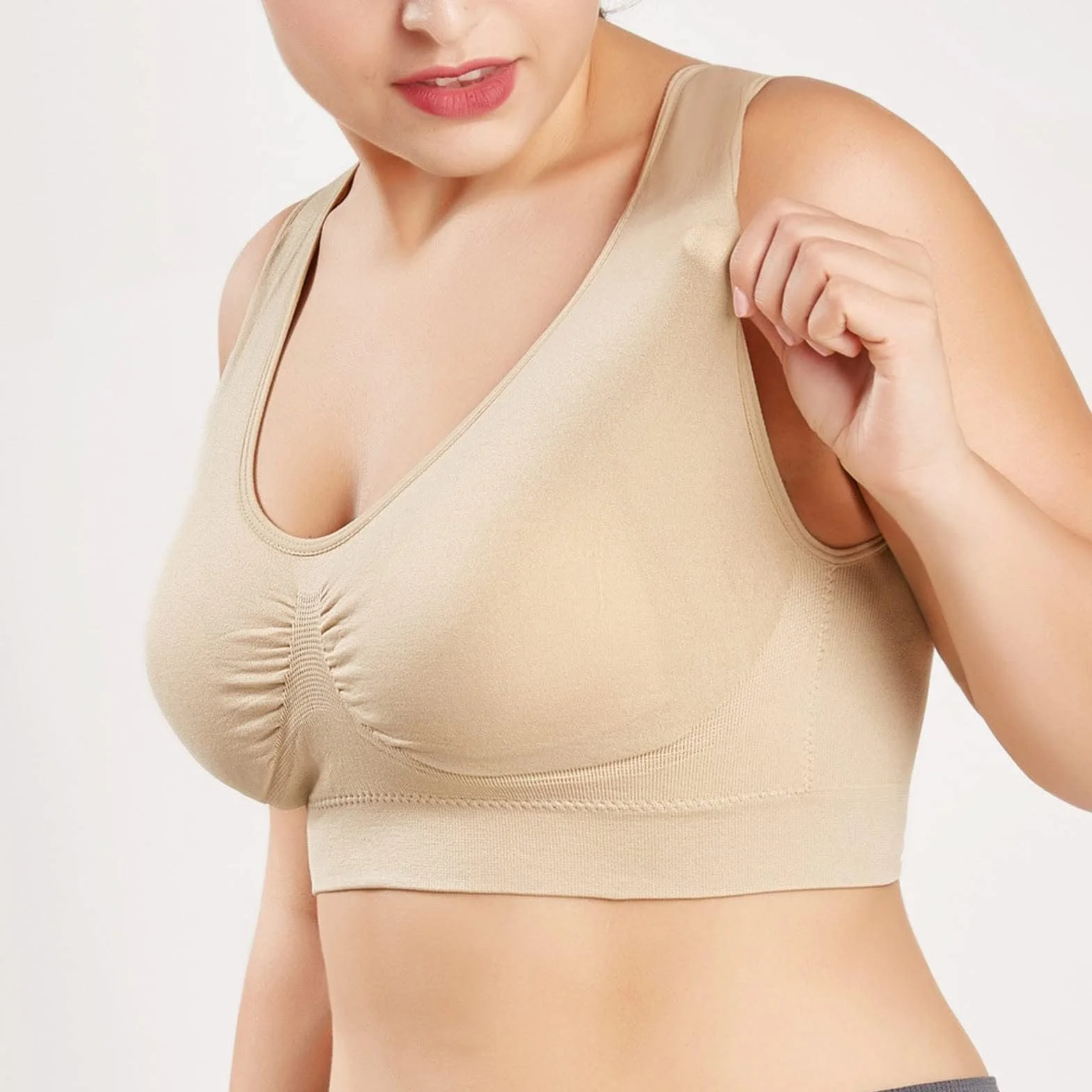 Soutien-Gorge Grande Taille Pleine Tasse sans Bretelles Dos Nu Femme Sport