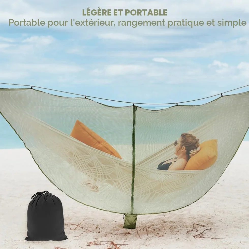 Moustiquaire de Camping pour Hamac, Moustiquaire Ultralight pour Hamac Portable Moustiquaire de Hamac Fermeture éclair Double Face Moustiquaires pour Jardin Camping Voyage Extérieur