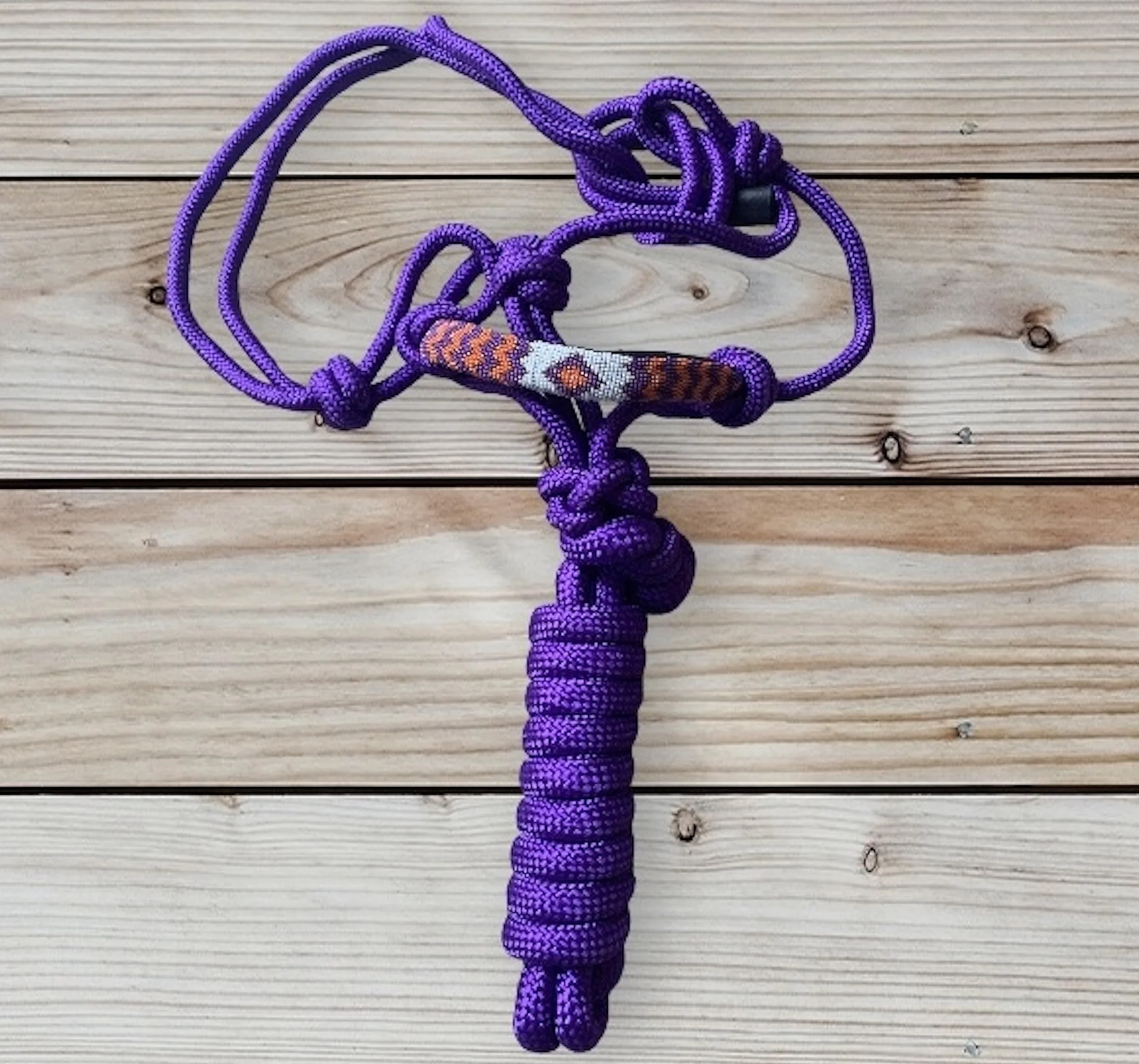 Majestic Ally Licol en Corde tressée à Nez perlé rembourré avec Laisse Assortie de 10' (Violet)