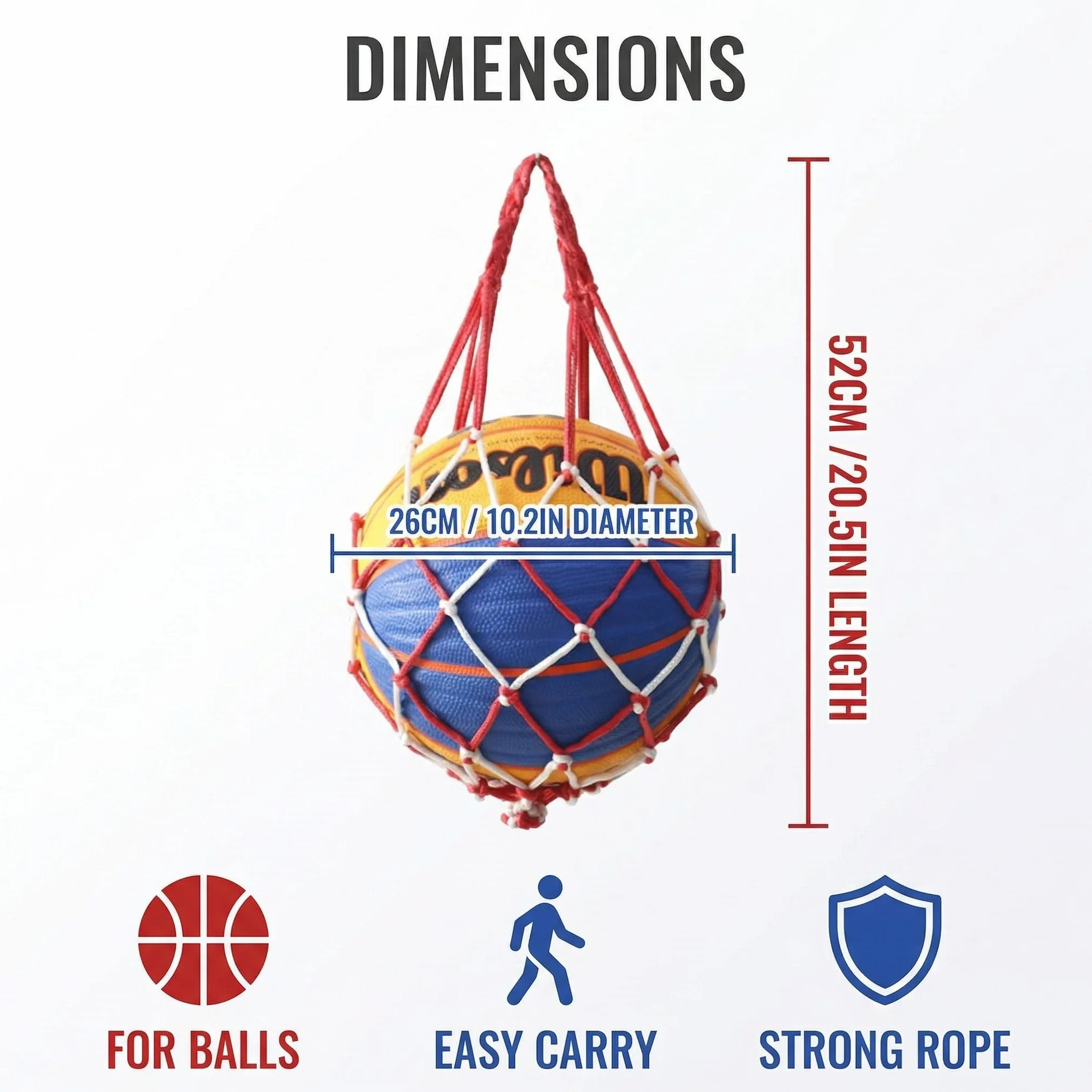 Sac à Ballons de Foot Grande Capacité, Lot De 2 Filets À Balles Portables, Filet Ballon De Foot, Sac Ballon De Basket, Filets De Balle Portables, Robuste pour Rugby et Volley-Ball