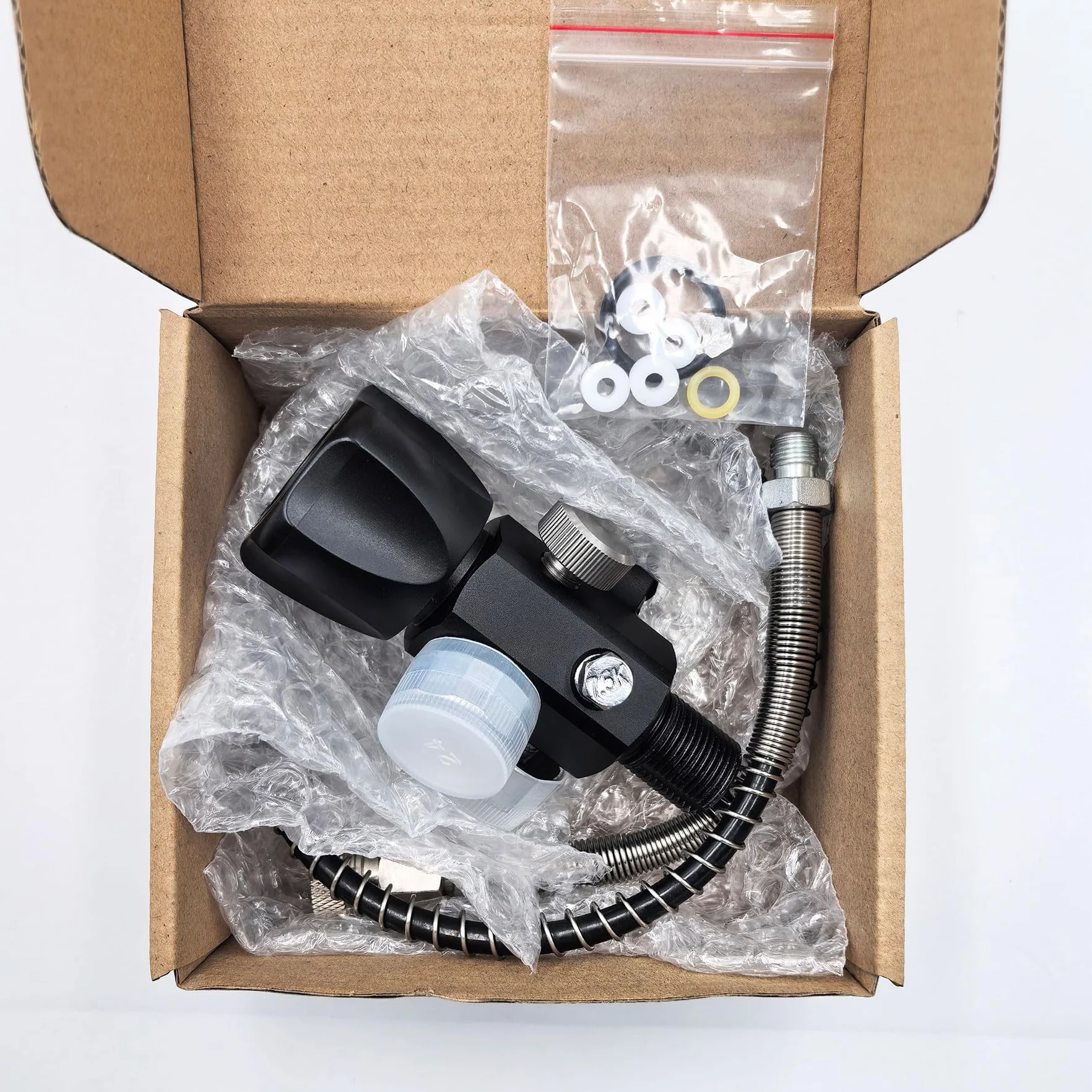 DRYHTEN Adaptateur de valve DIN 4500 psi / 300 bar tuyau 50 cm double jauge pour chargement Scuba Tank PCP