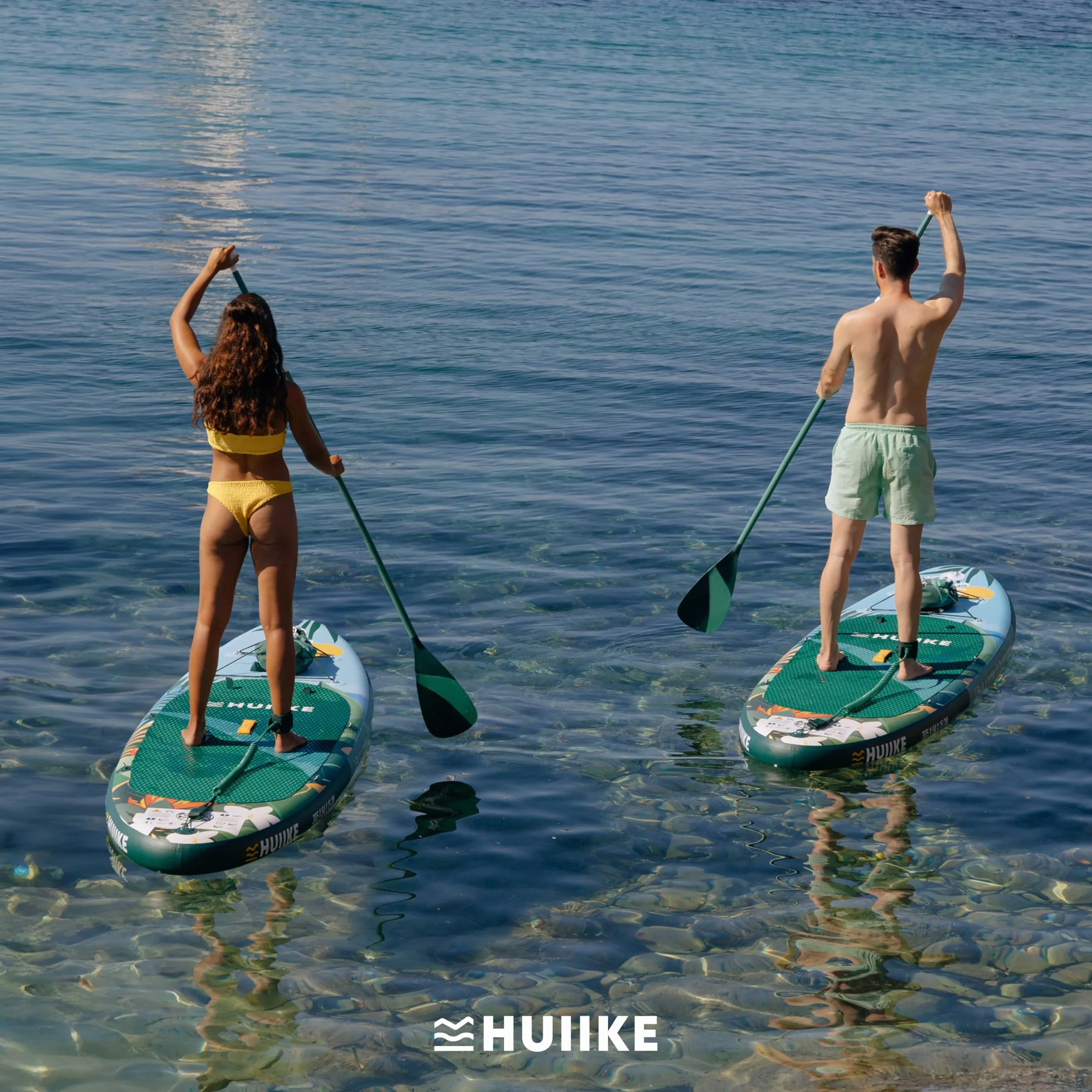 HUIIKE Pagaie Paddle 2 en 1 en Aluminium Pagaies de Stand Up Paddle Détachable 4-Pièces, Sup Accessoire Rame Réglable | Double Rame pour Planche Gonflable Facile à Transporter, Accessoires Planche