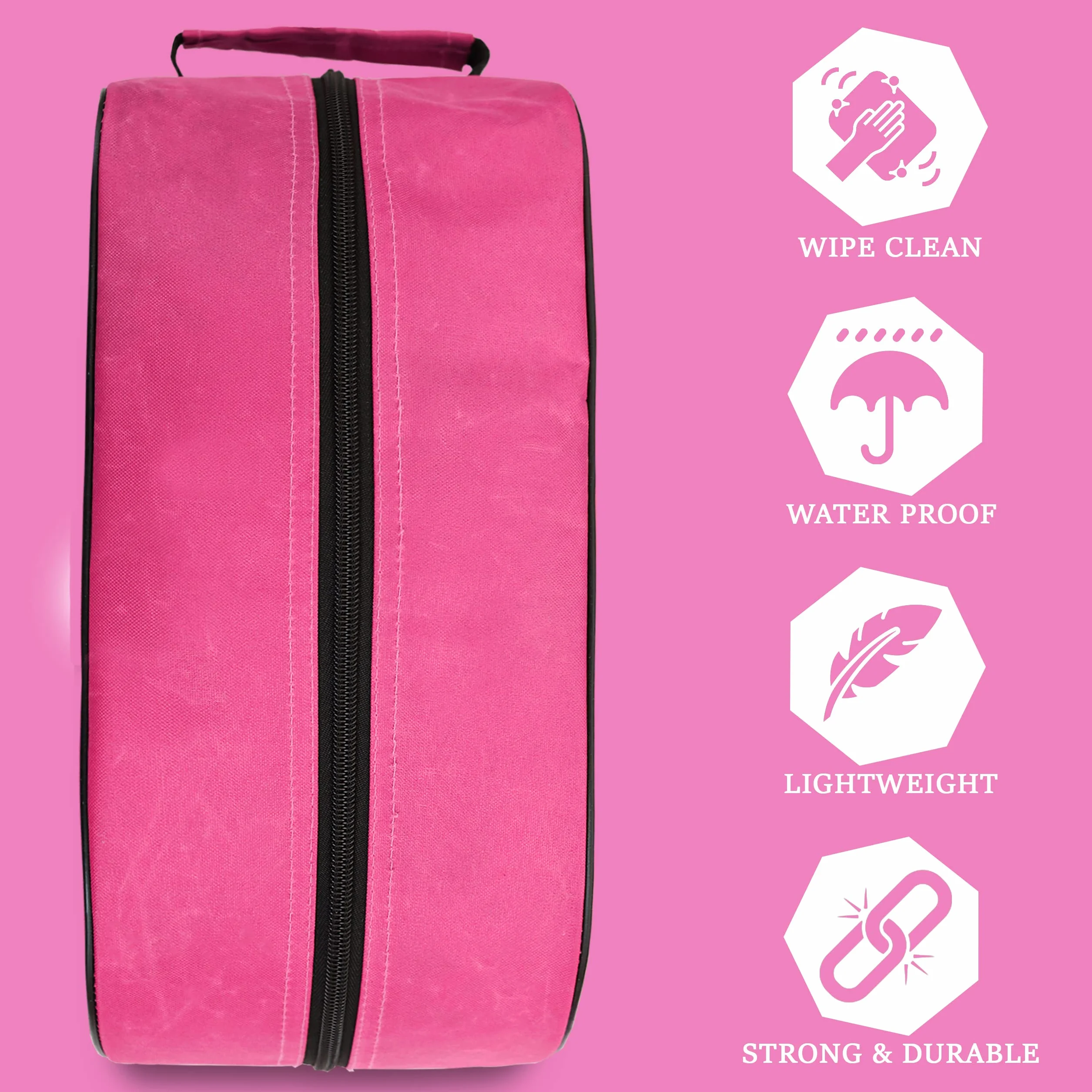 Sac à chaussures de sport résistant à l'eau, rose, avec poche intérieure