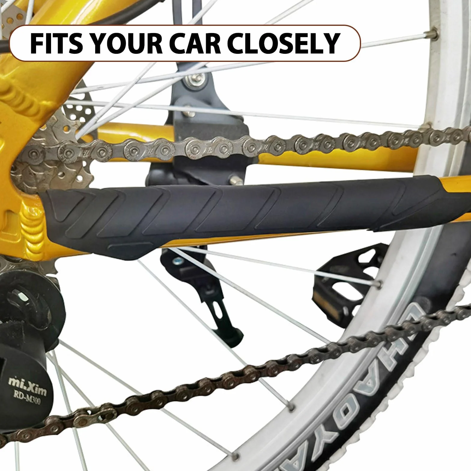 Protection de chaîne de vélo, protection de chaîne de vélo, protection de cadre de chaîne de VTT, légère, protège votre cadre de vélo pour la plupart des vélos