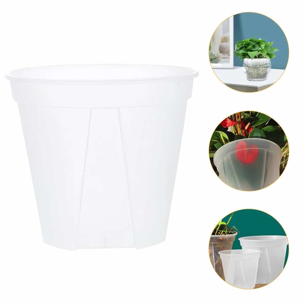 DOITOOL Lot de 2 Jardinières à Orchidées Transparentes en Plastique avec Trous de Drainage Ø27 cm