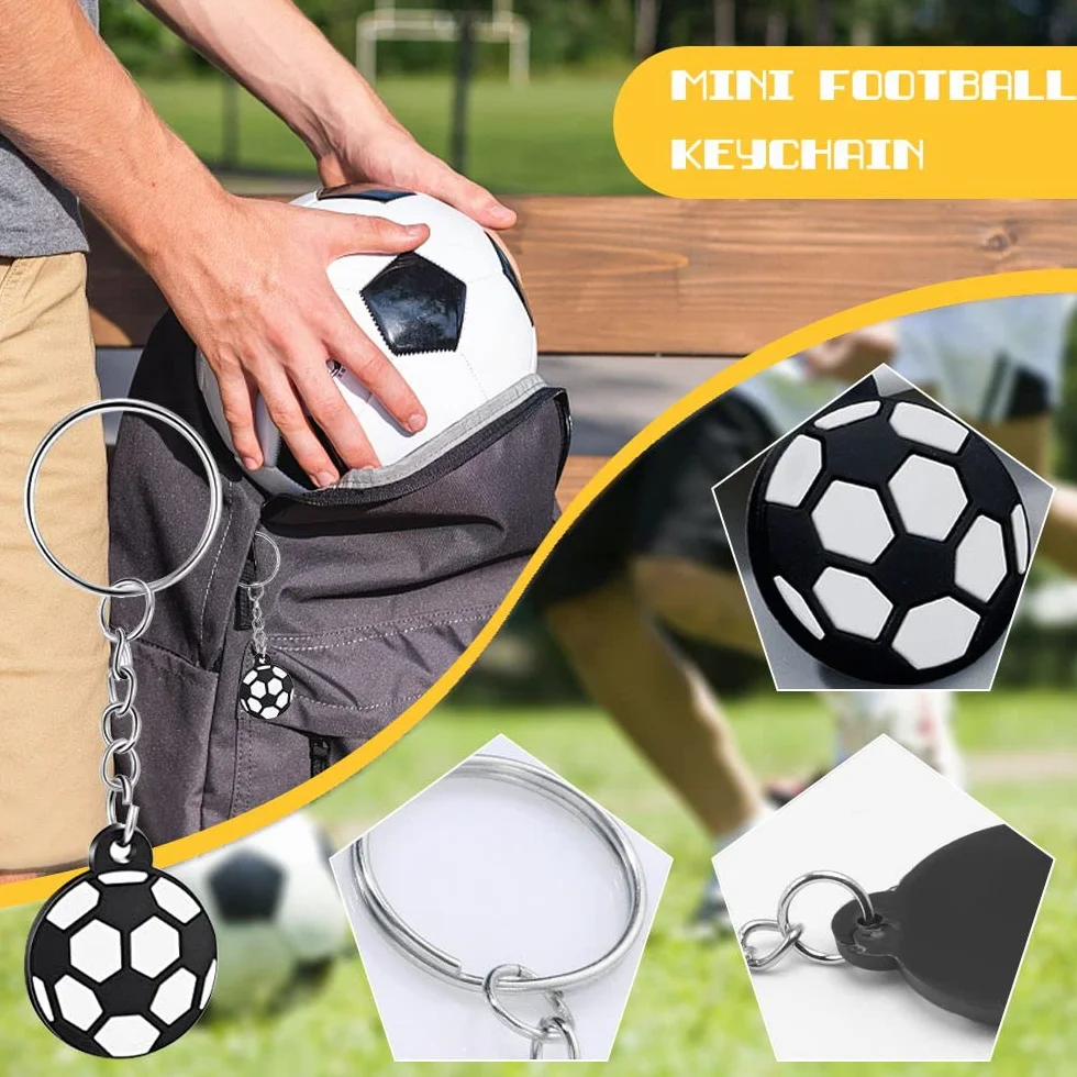 20 Pièces Mini Porte-Clés de Football - Ballon de Football pour Décoration de Fête et Cadeau d'Anniversaire pour Enfants