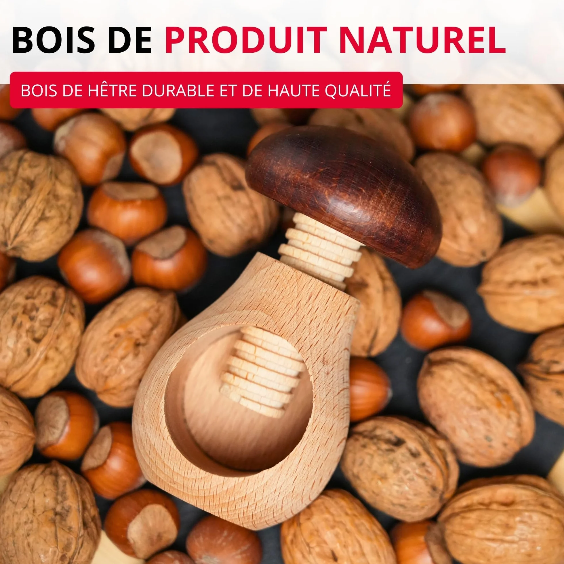 Westmark Casse-Noix en Forme de Champignon, Bois de Hêtre, 9,5 cm, Marron