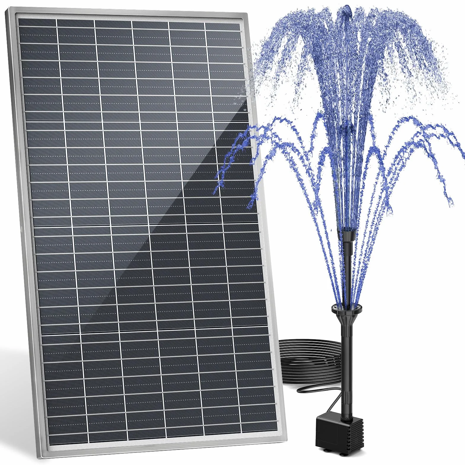Fontaine Solaire 20W Exterieure Jardin Pompe Abreuvoir Oiseaux Bassin