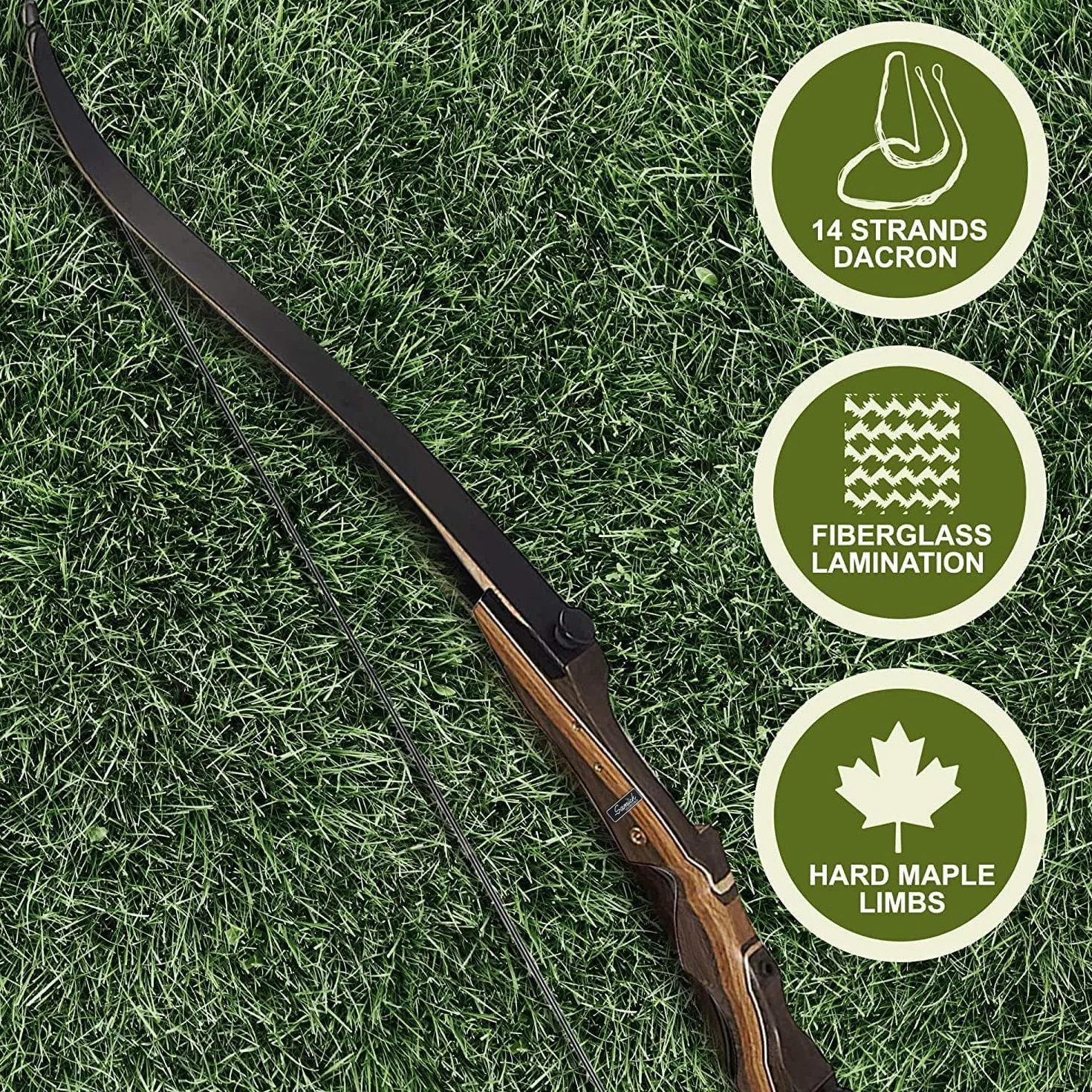 Samick Sage Takedown Recurve Bow 62" Arc de Chasse Débutant à intermédiaire pour Adulte et Jeune (30 LBS, Gaucher)