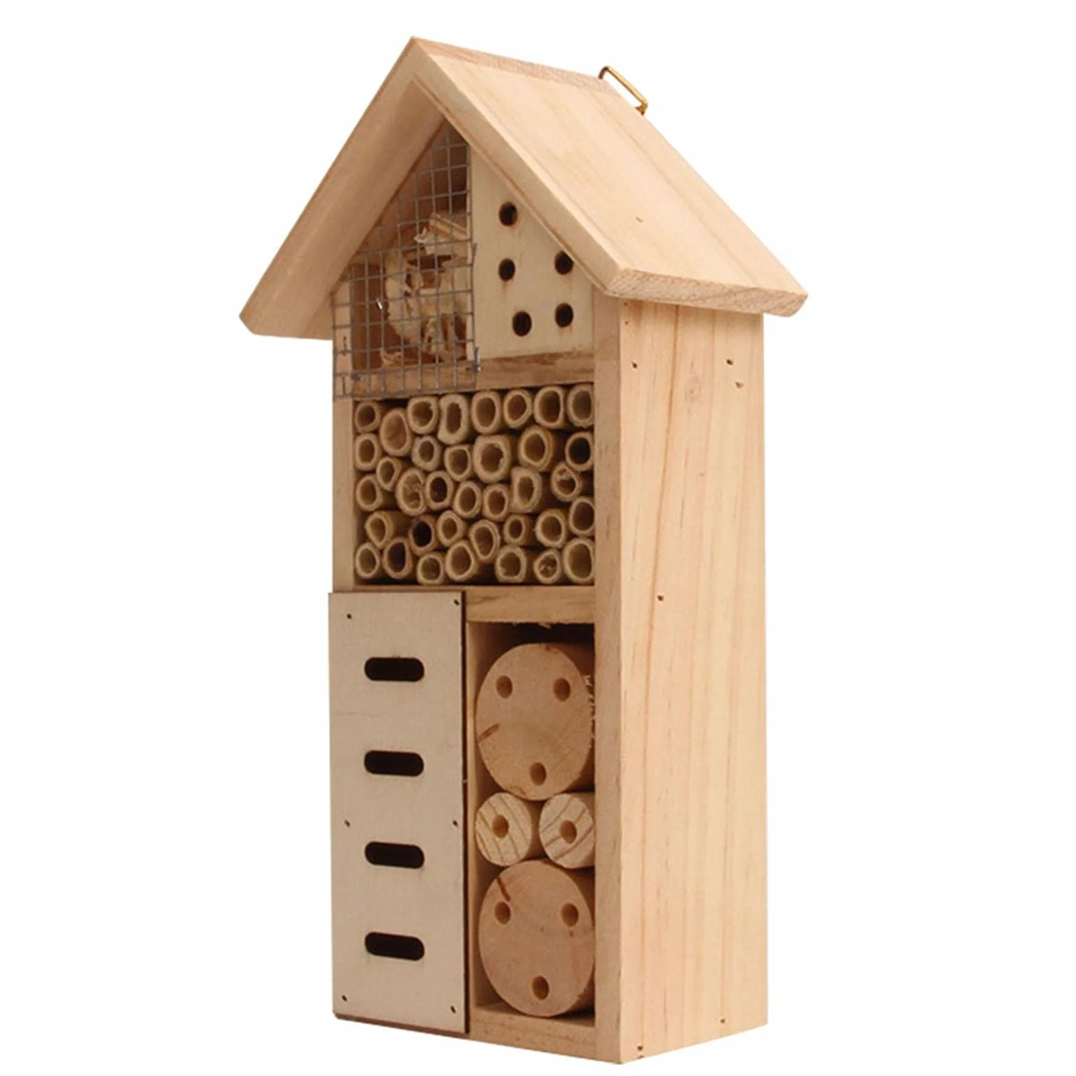 Pekoluta Maison d'insectes en Bois Hôtel pour Papillons Abeilles Coccinelles Habitat Suspendu Extérieur
