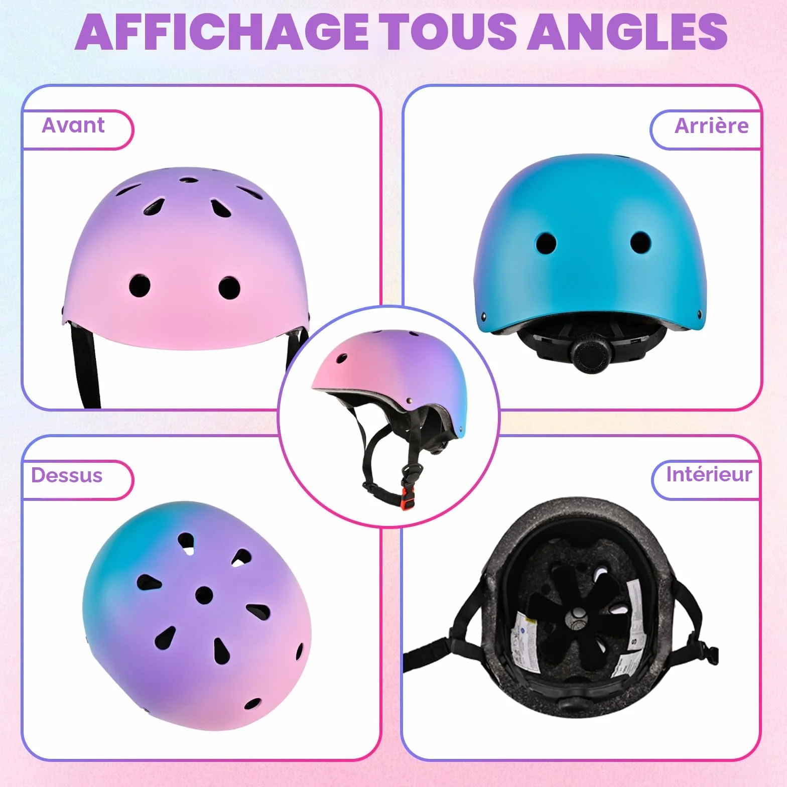 Casque Vélo Enfants Réglable Protection Multi-Sports Cyclisme Skateboard Patinage Trottinette