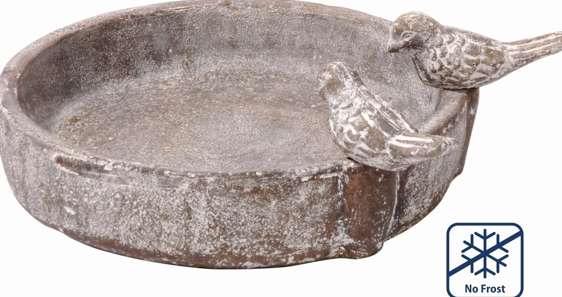 dobar® Bain d'oiseaux Classique Oasis en Ciment pour Jardin - Diamètre 24,5 cm Gris