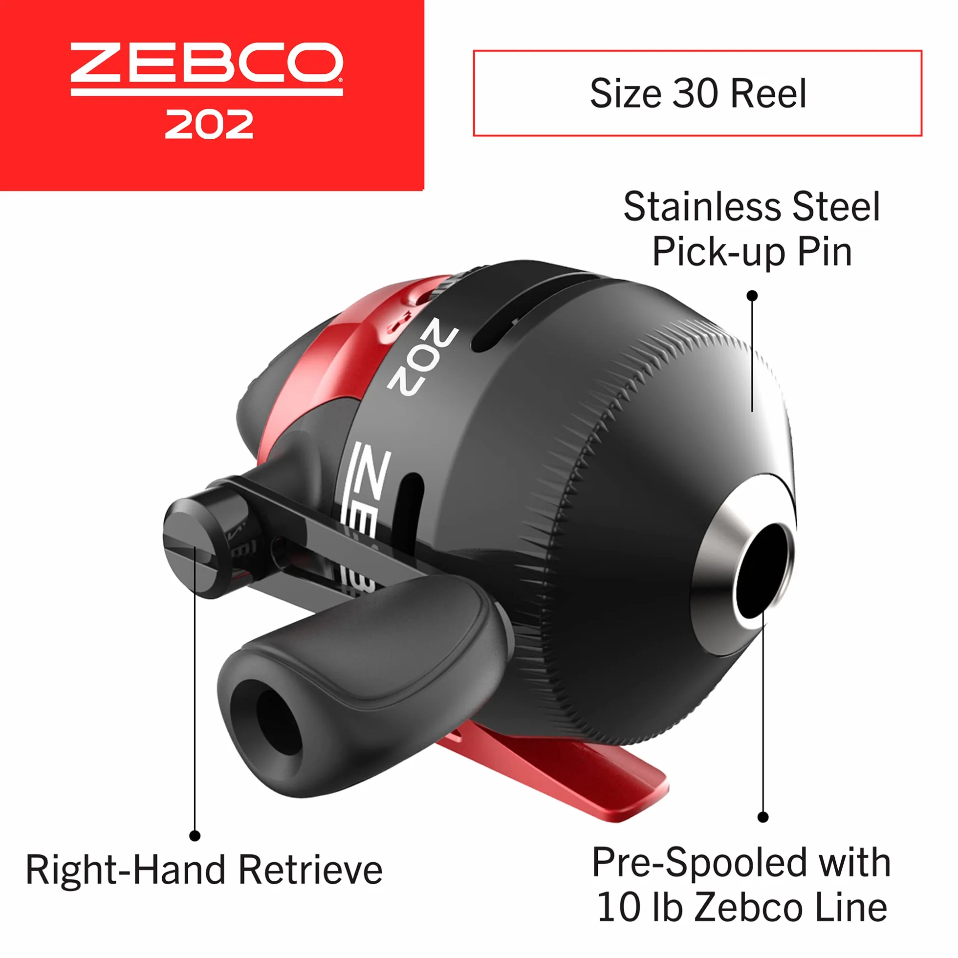 Zebco Moulinet Spincast Canne à pêche 2 pièces 1,5 m Taille 30